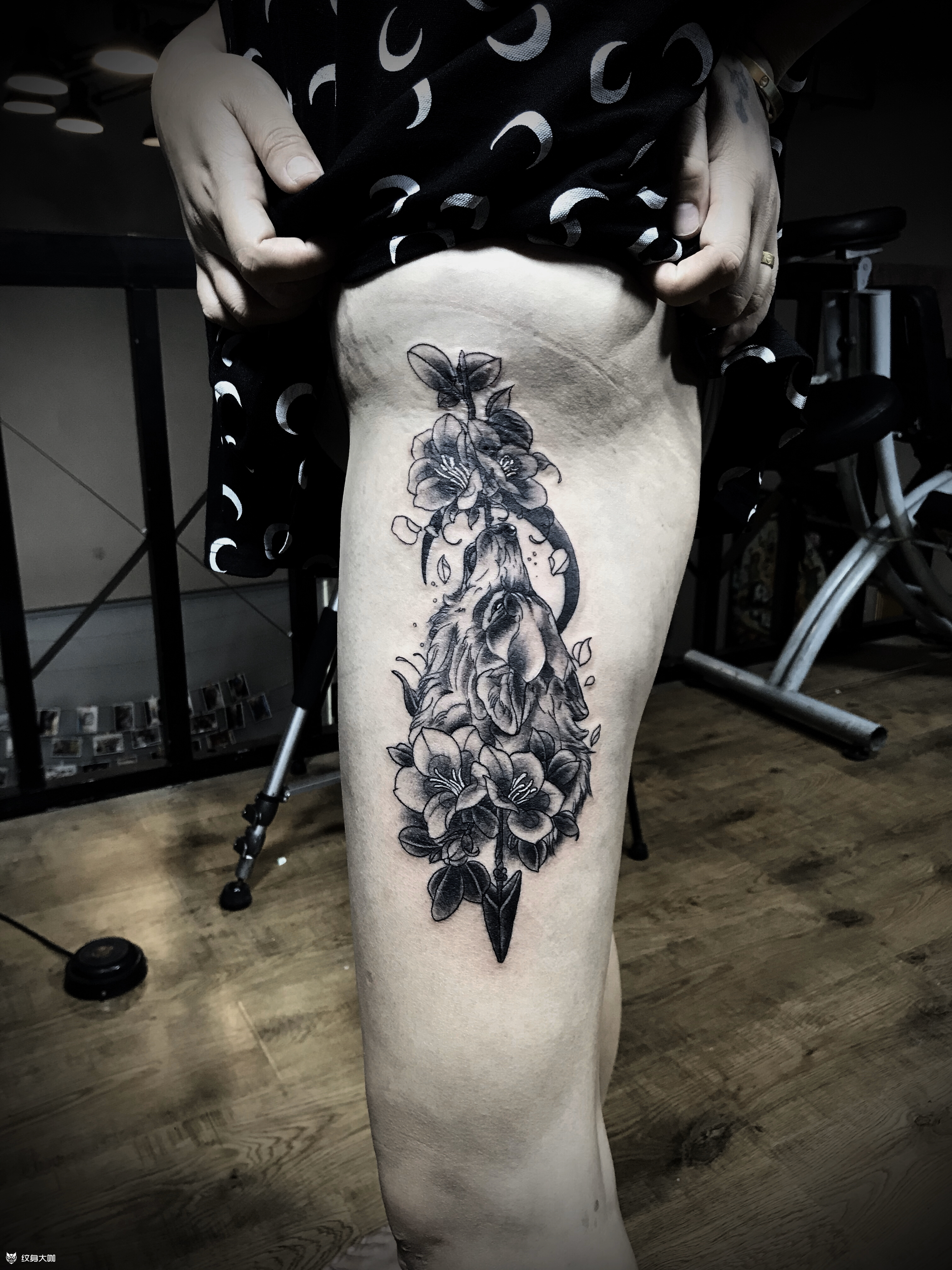 大腿纹身_纹身图案手稿图片_应杰的纹身作品集