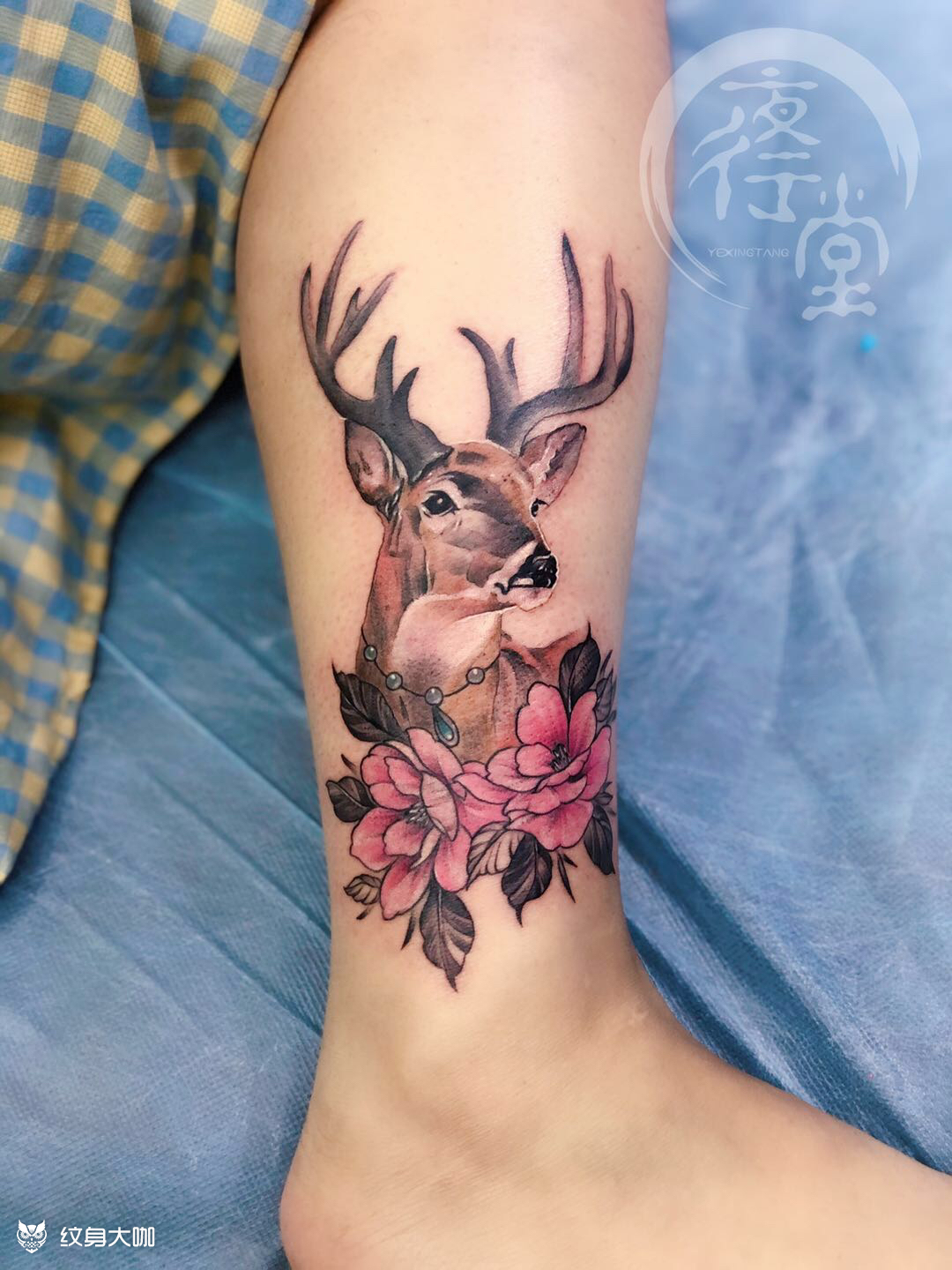 麋鹿_纹身图案手稿图片_夜行堂的纹身作品集