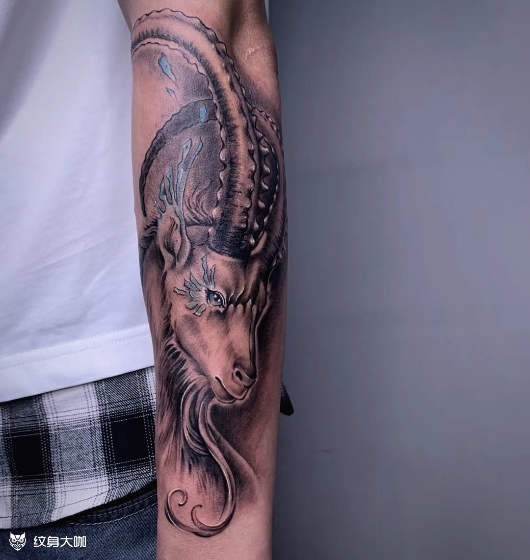 摩羯座#_纹身图案手稿图片_lee的纹身作品集