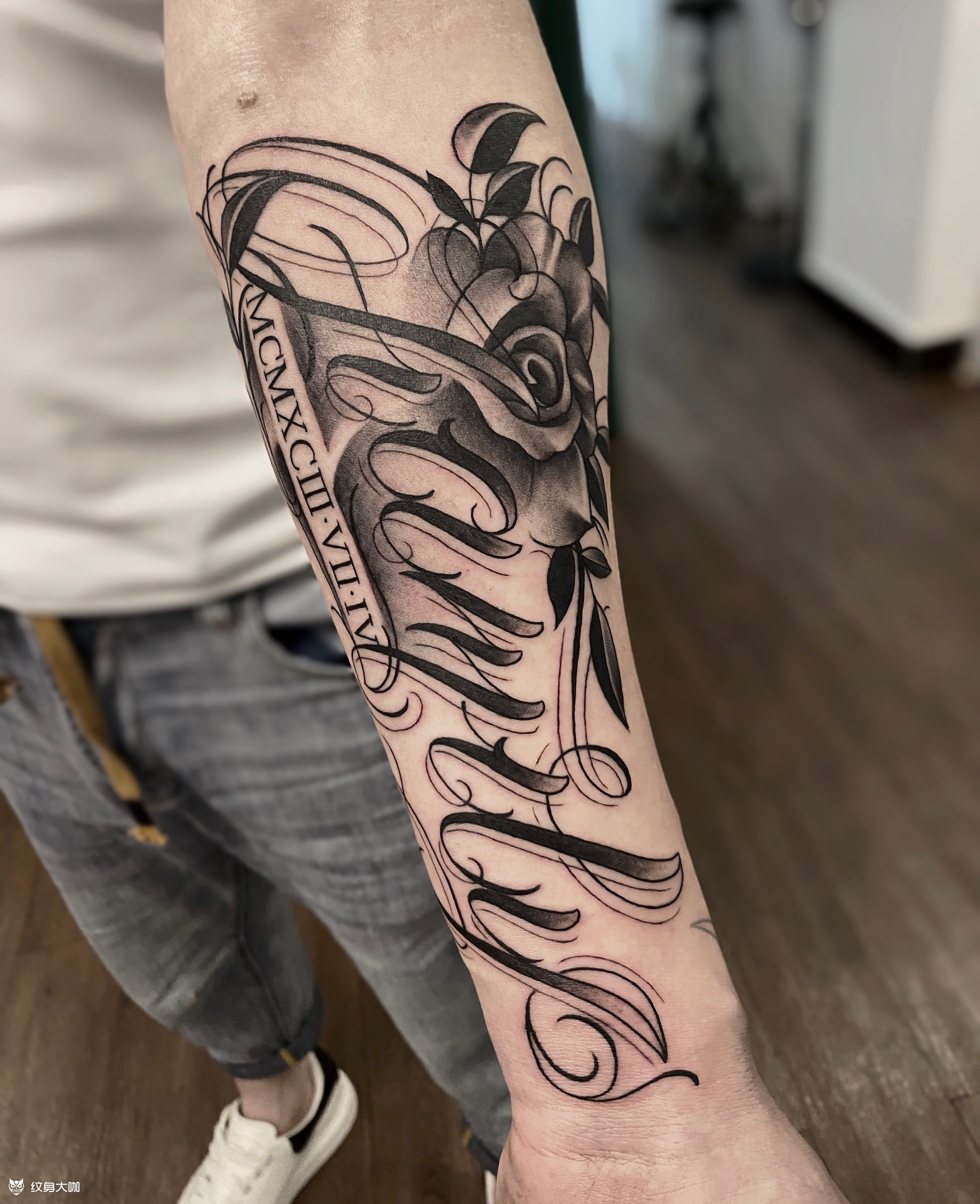 family花体英文_纹身图案手稿图片_大枣的纹身作品集