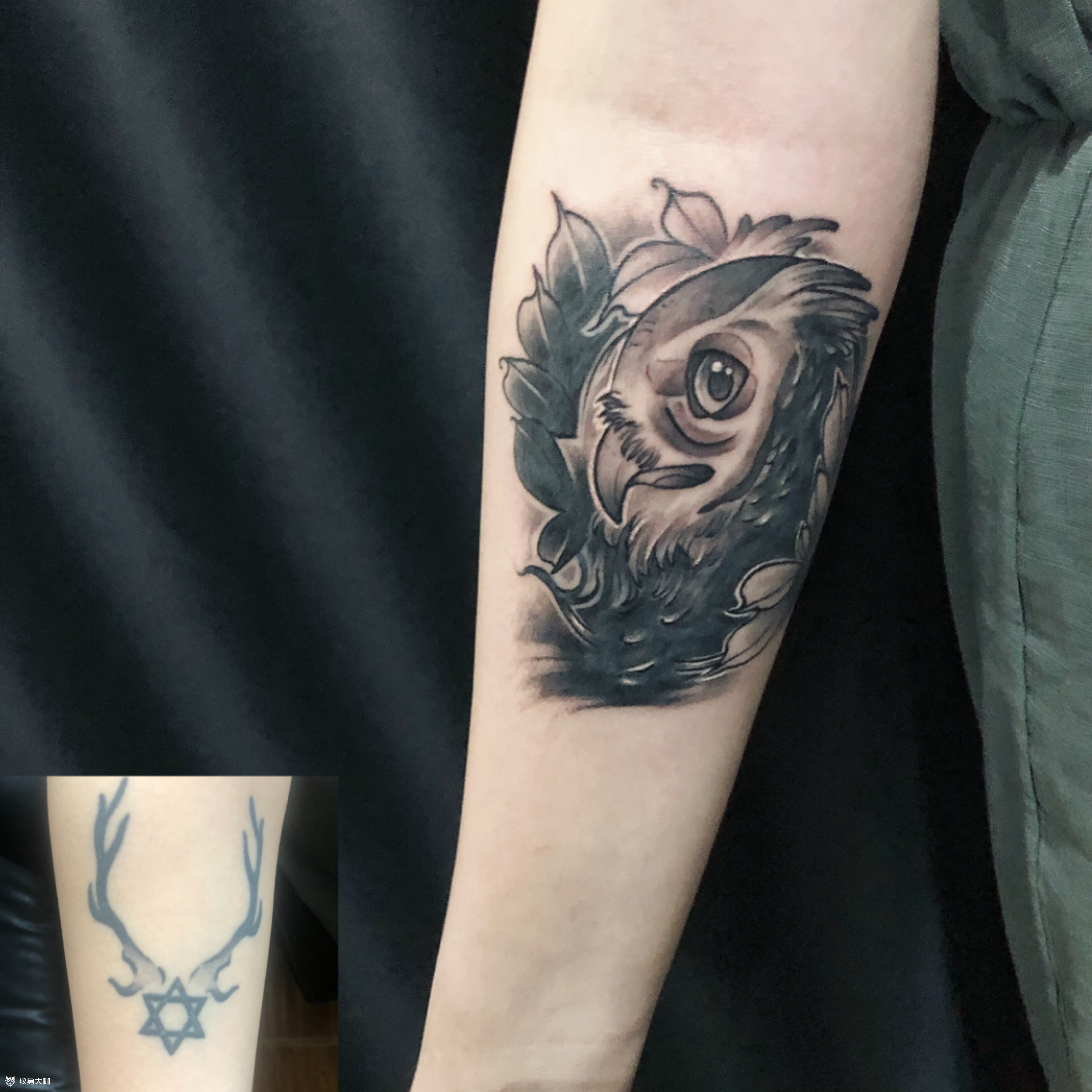 遮遮盖盖_纹身图案手稿图片_白强的纹身作品集