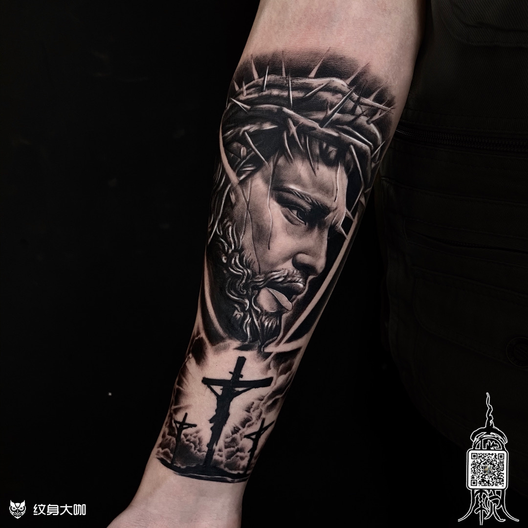 原创耶稣_纹身图案手稿图片_刘政基的纹身作品集