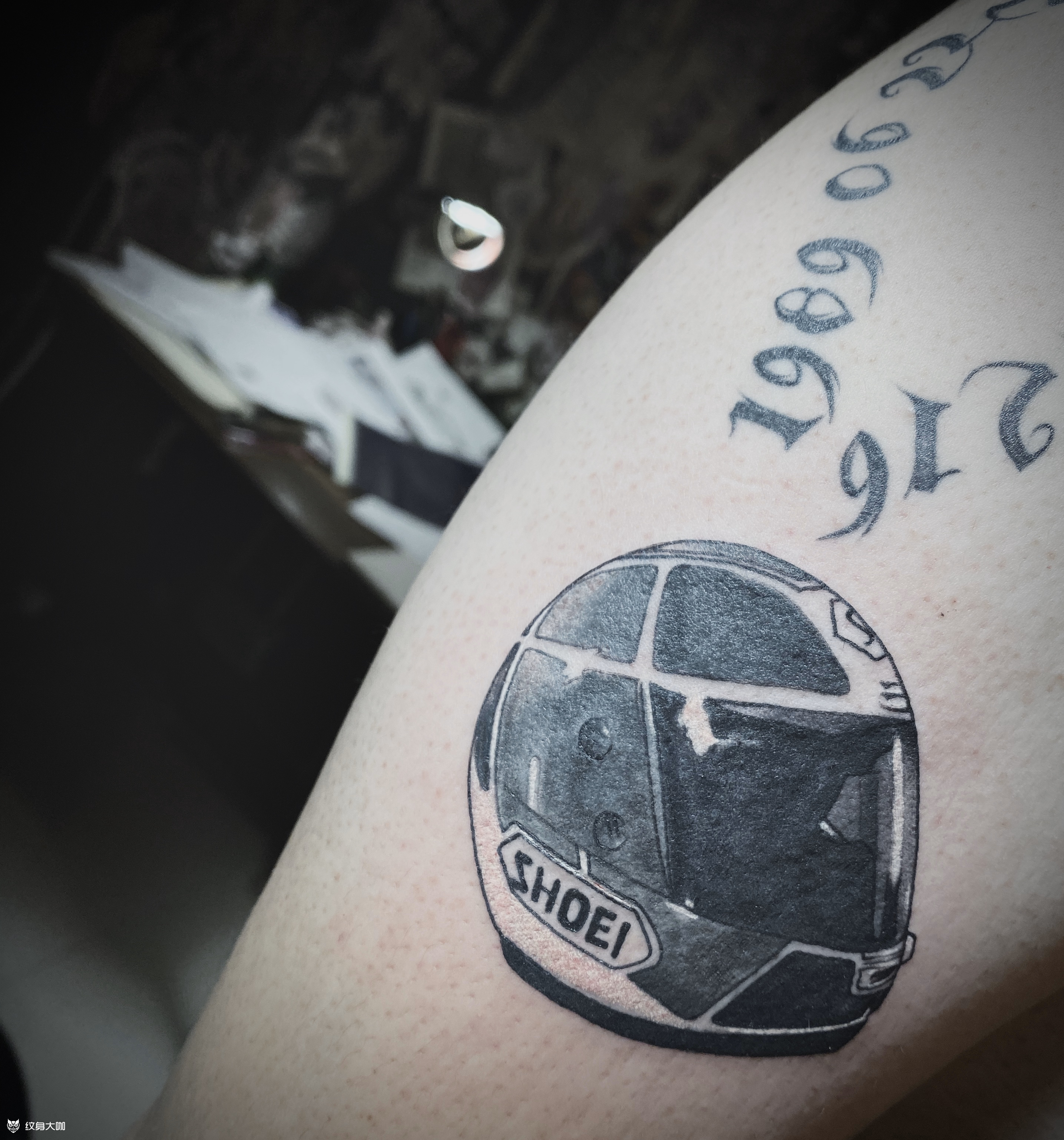 shoei头盔_纹身图案手稿图片_董一龙的纹身作品集