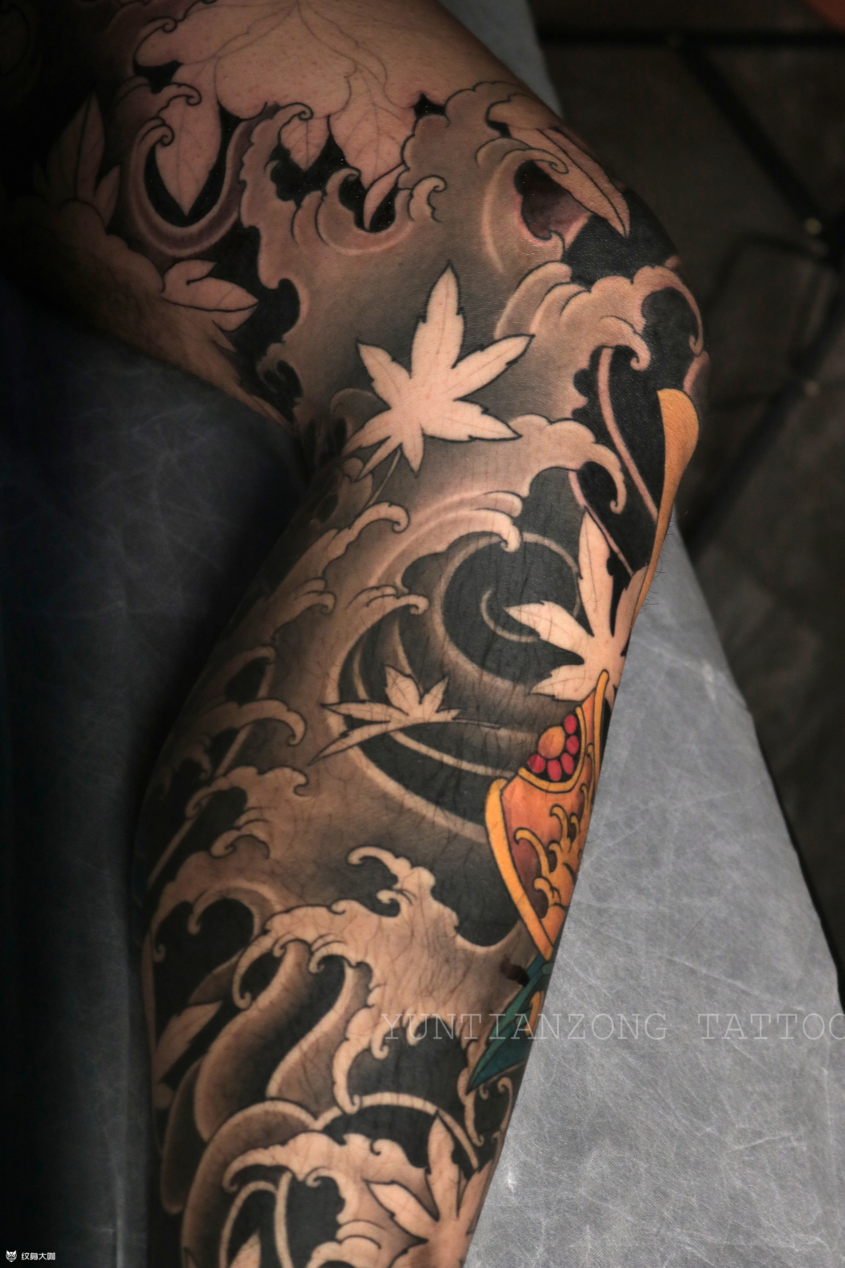 浪腿_纹身图案手稿图片_大林的纹身作品集