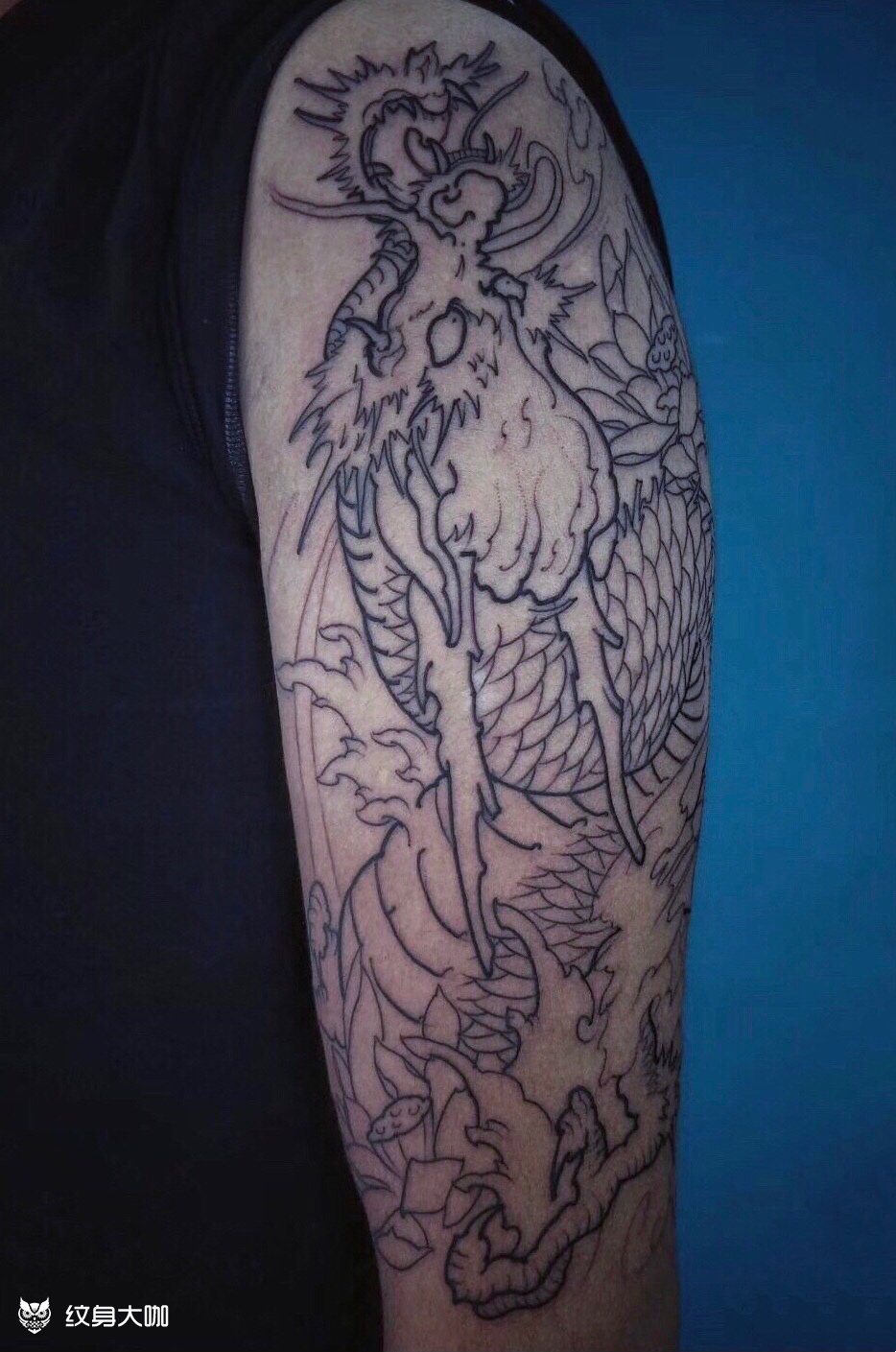 蛟龙出海(未完)_纹身图案手稿图片_玉溪的纹身作品集