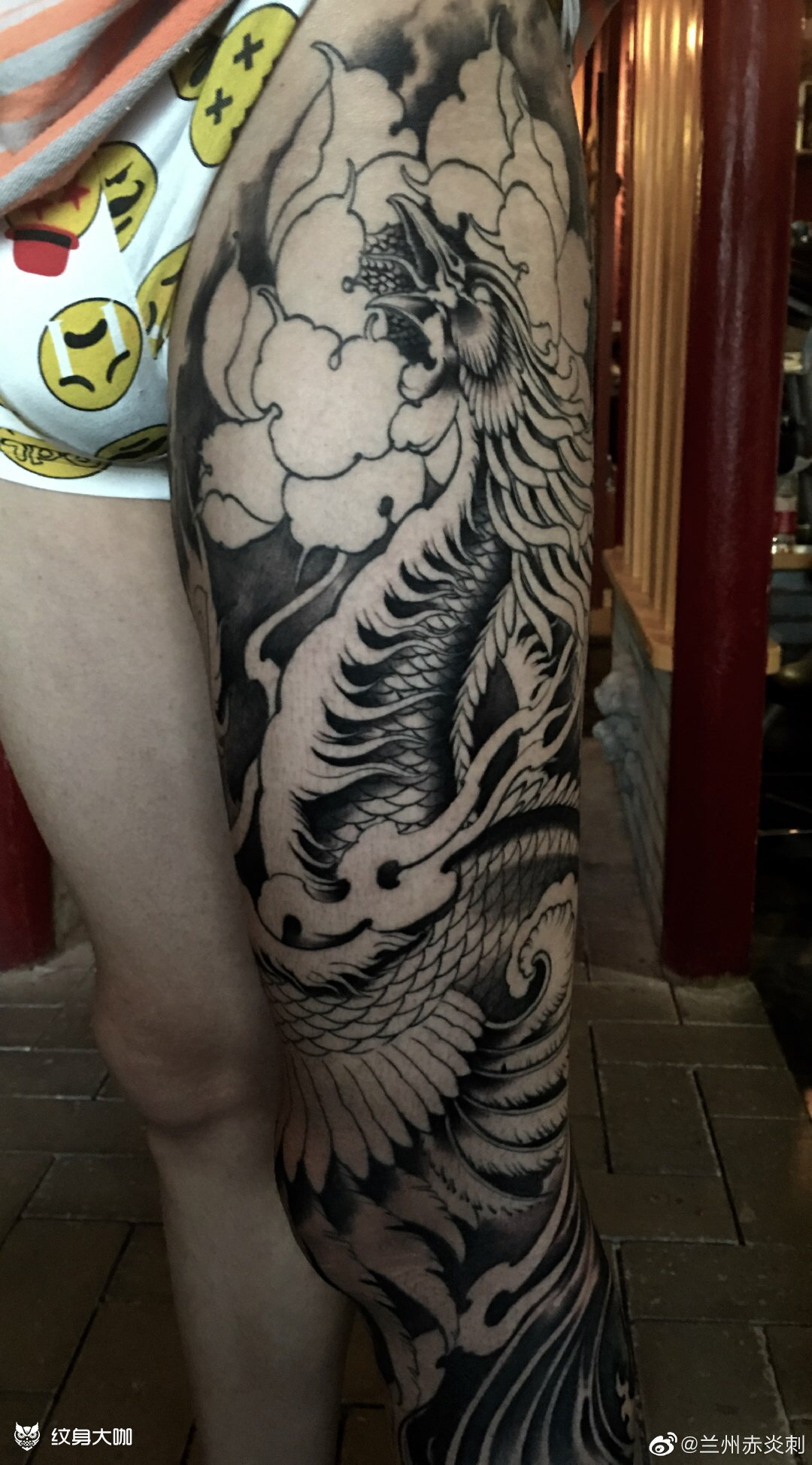 凤凰未完成,靳凯作品_纹身图案手稿图片_靳凯的纹身作品集