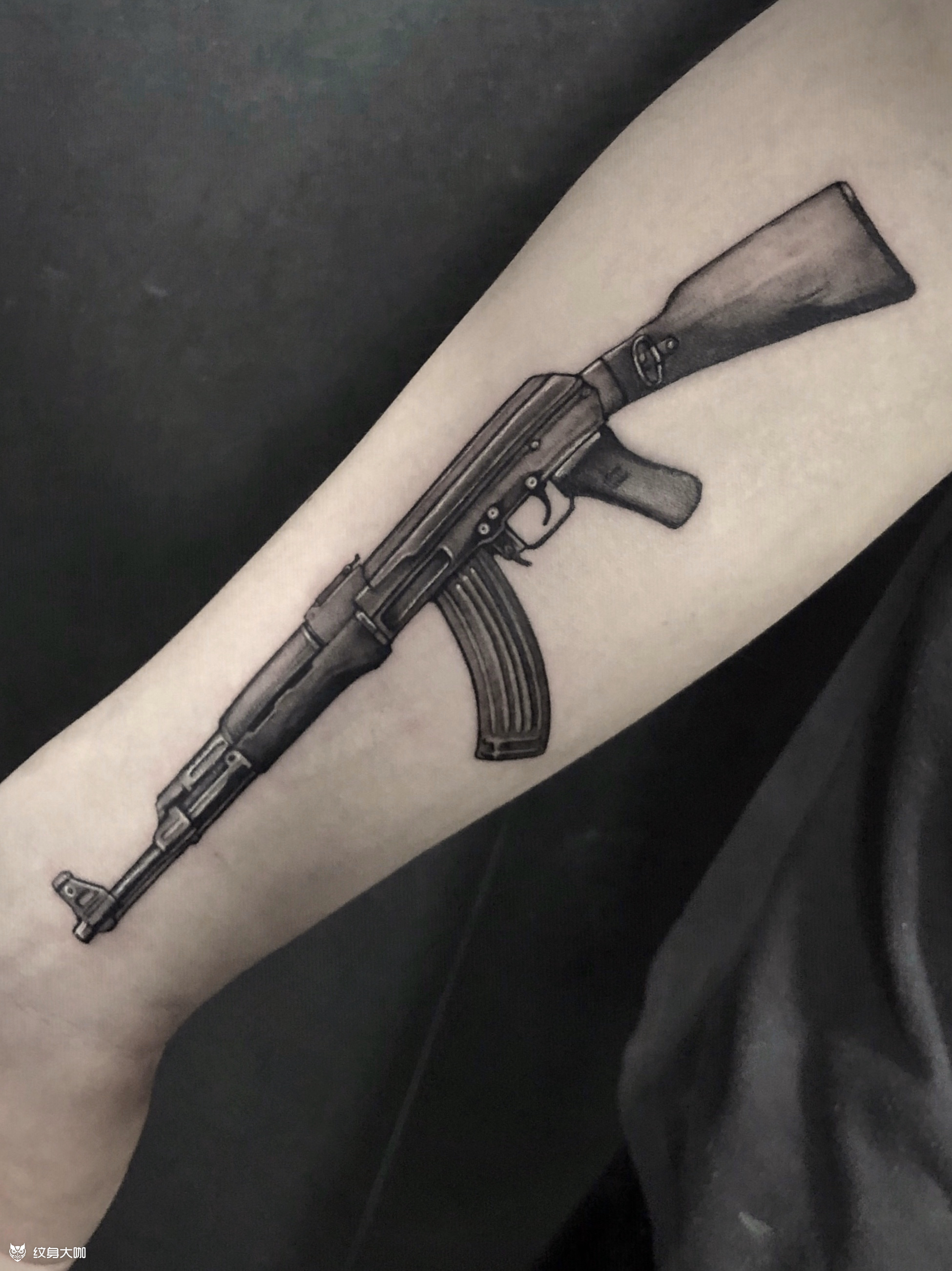 写实ak47 _纹身图案手稿图片_三木的纹身作品集