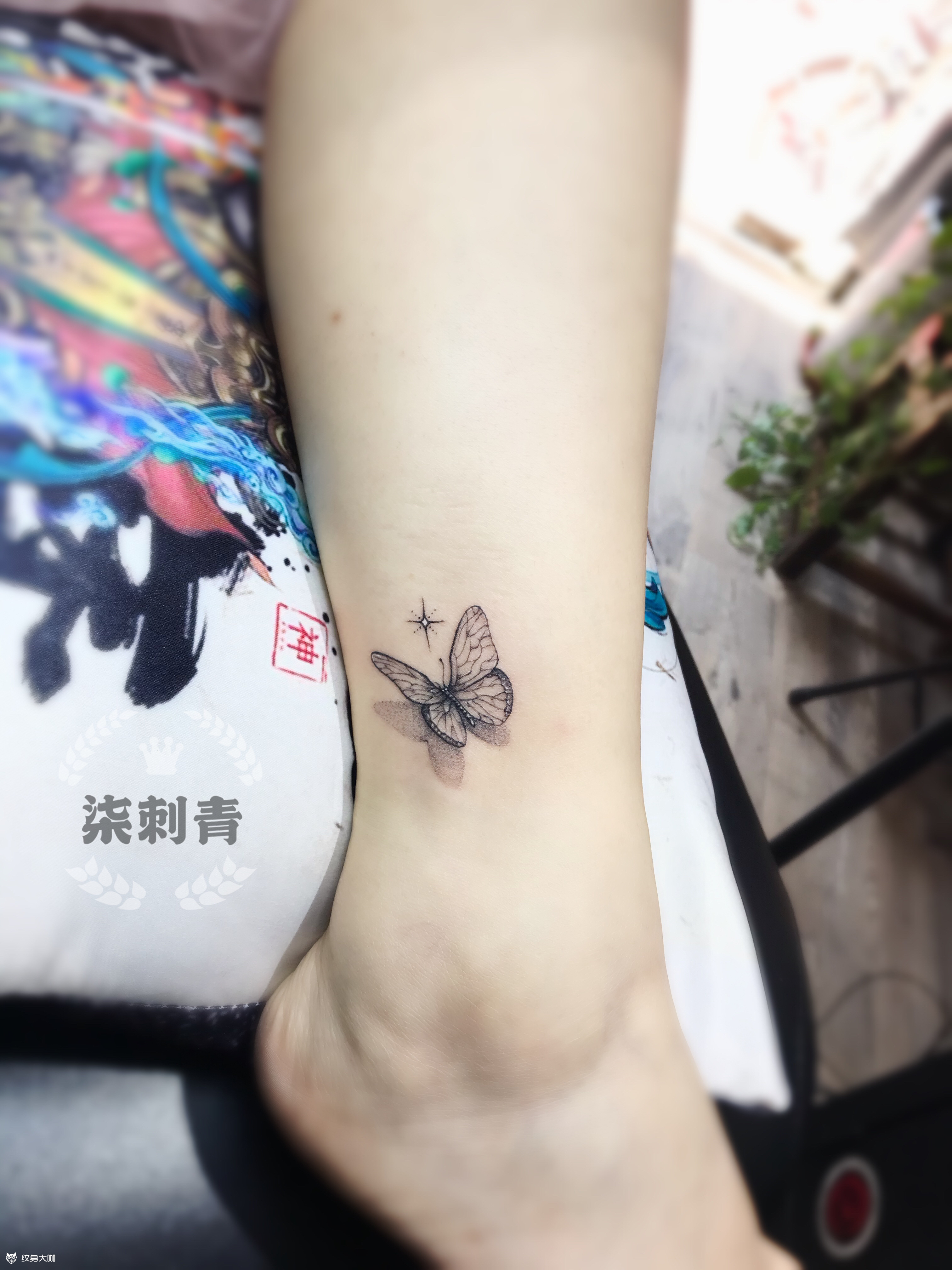 蝴蝶_纹身图案手稿图片_安盘的纹身作品集