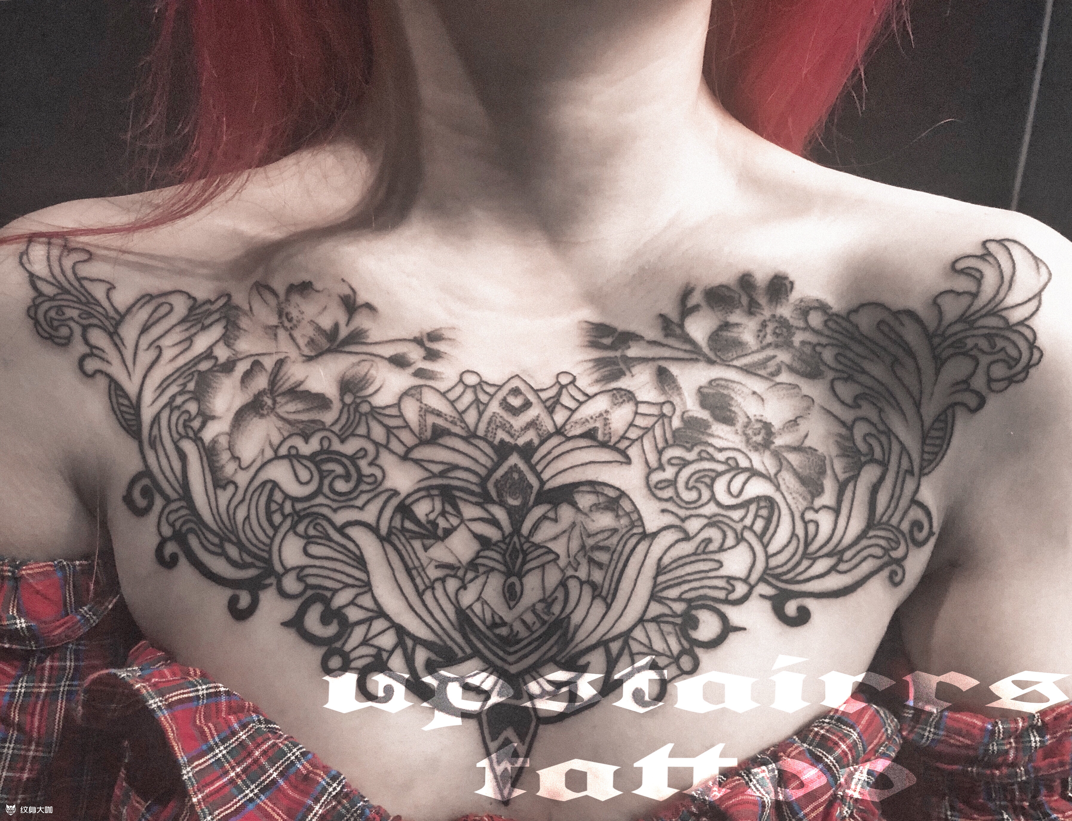 花胸_纹身图案手稿图片_七楼的纹身作品集