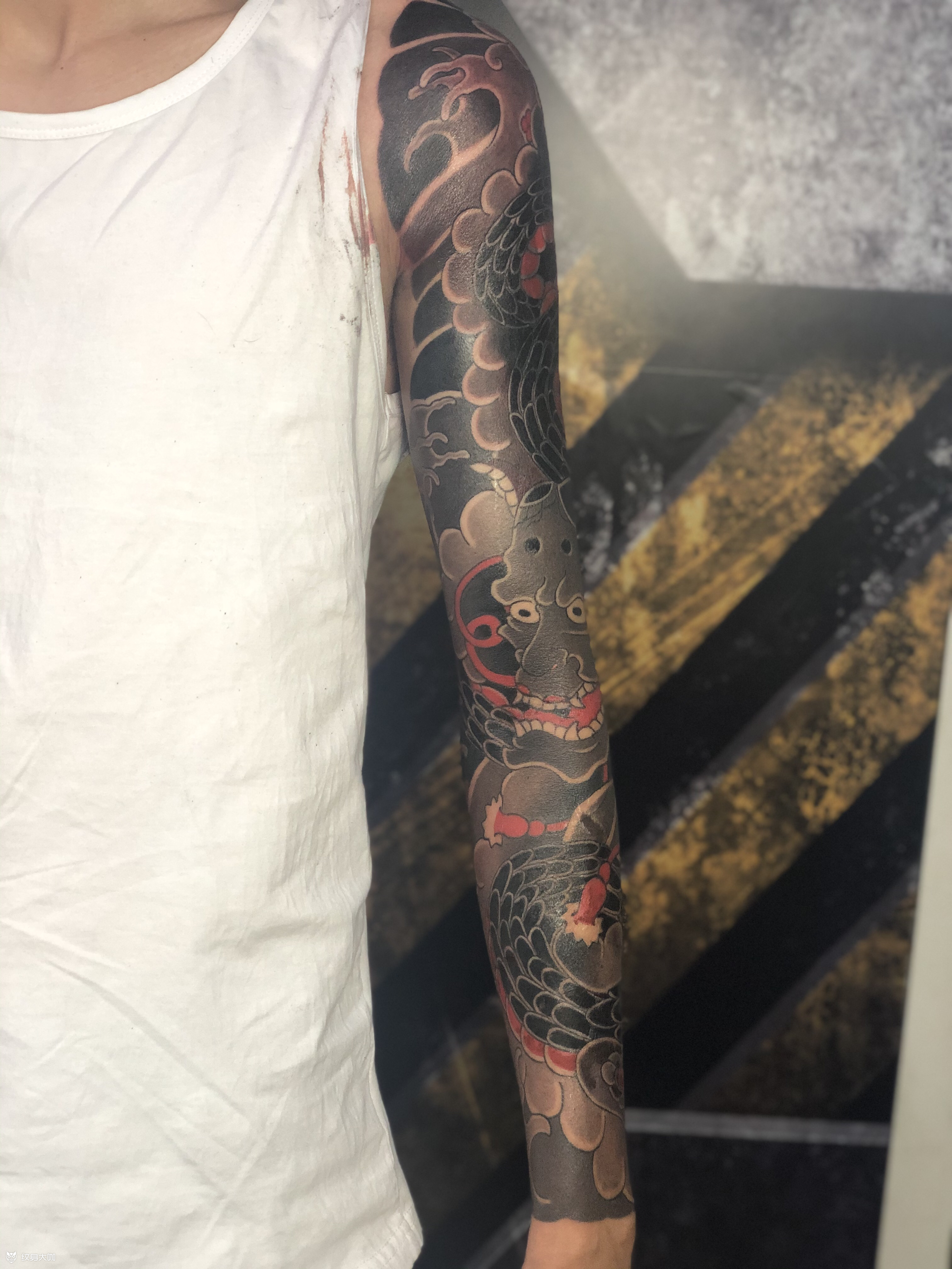 日式老传统般若蛇_纹身图案手稿图片_许建的纹身作品集