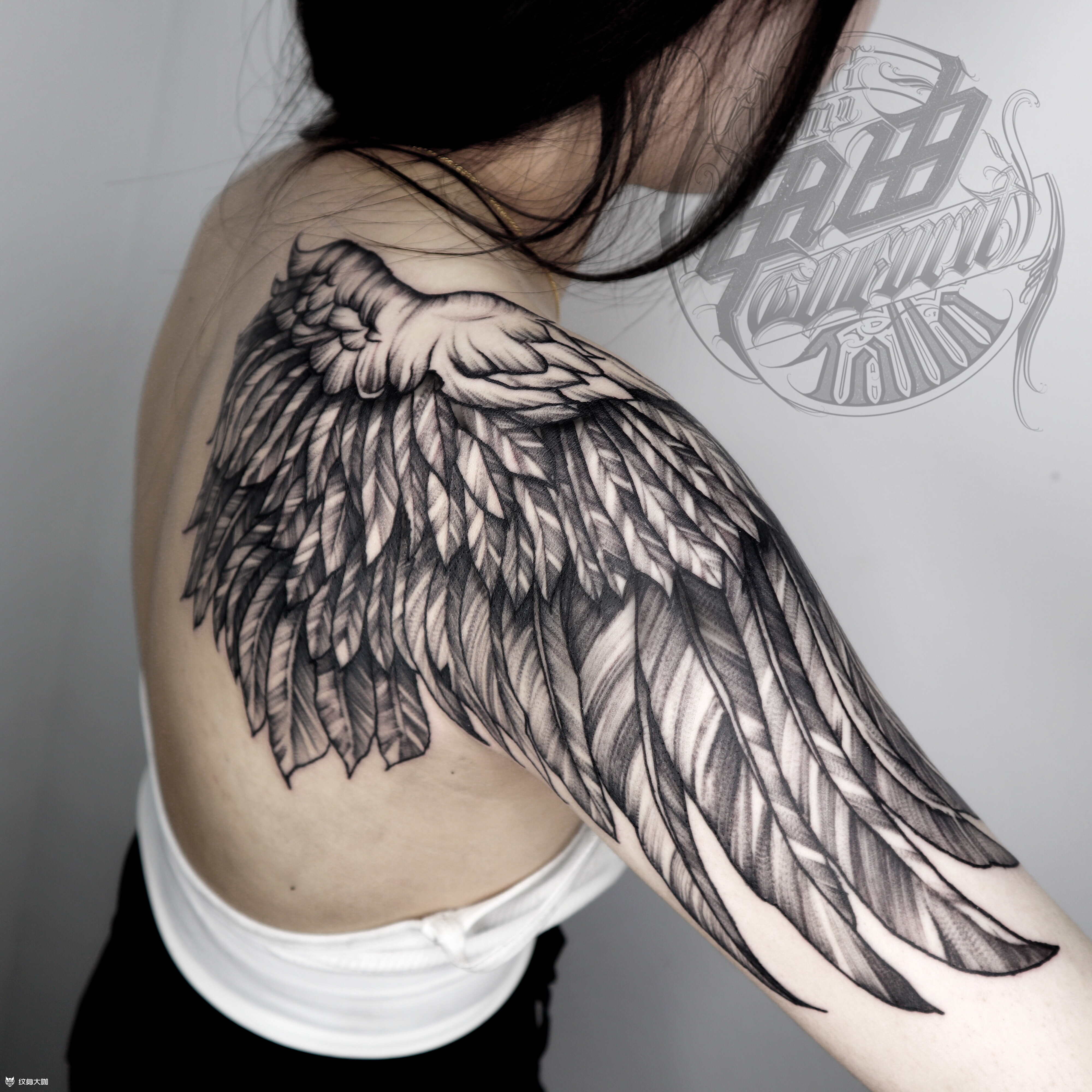 折翼天使_纹身图案手稿图片_宇瞳的纹身作品集
