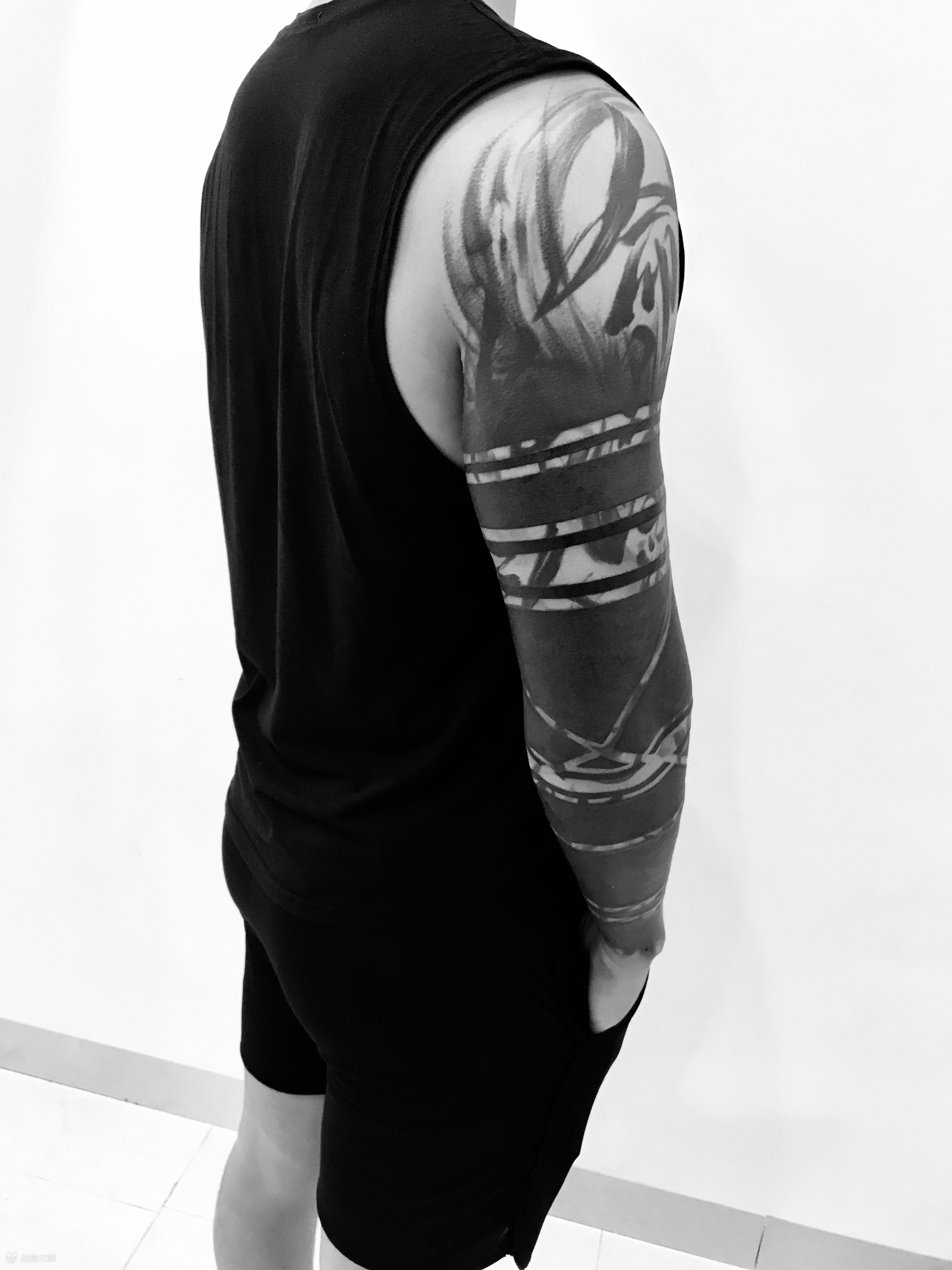 黑臂设计遮盖久纹身因为客人之_纹身吧社区 - 纹身大咖