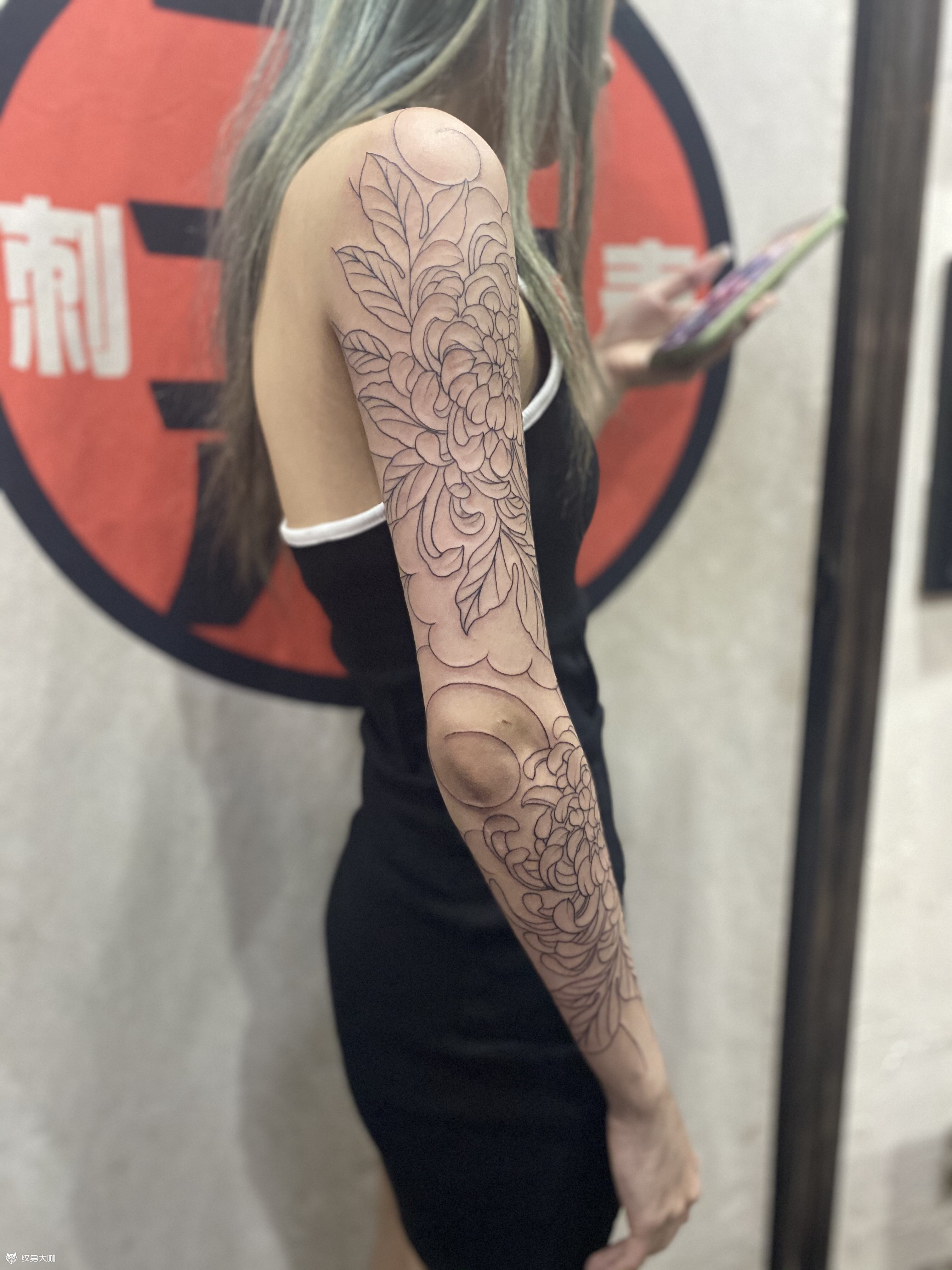 老传统割线_纹身图案手稿图片_林景的纹身作品集