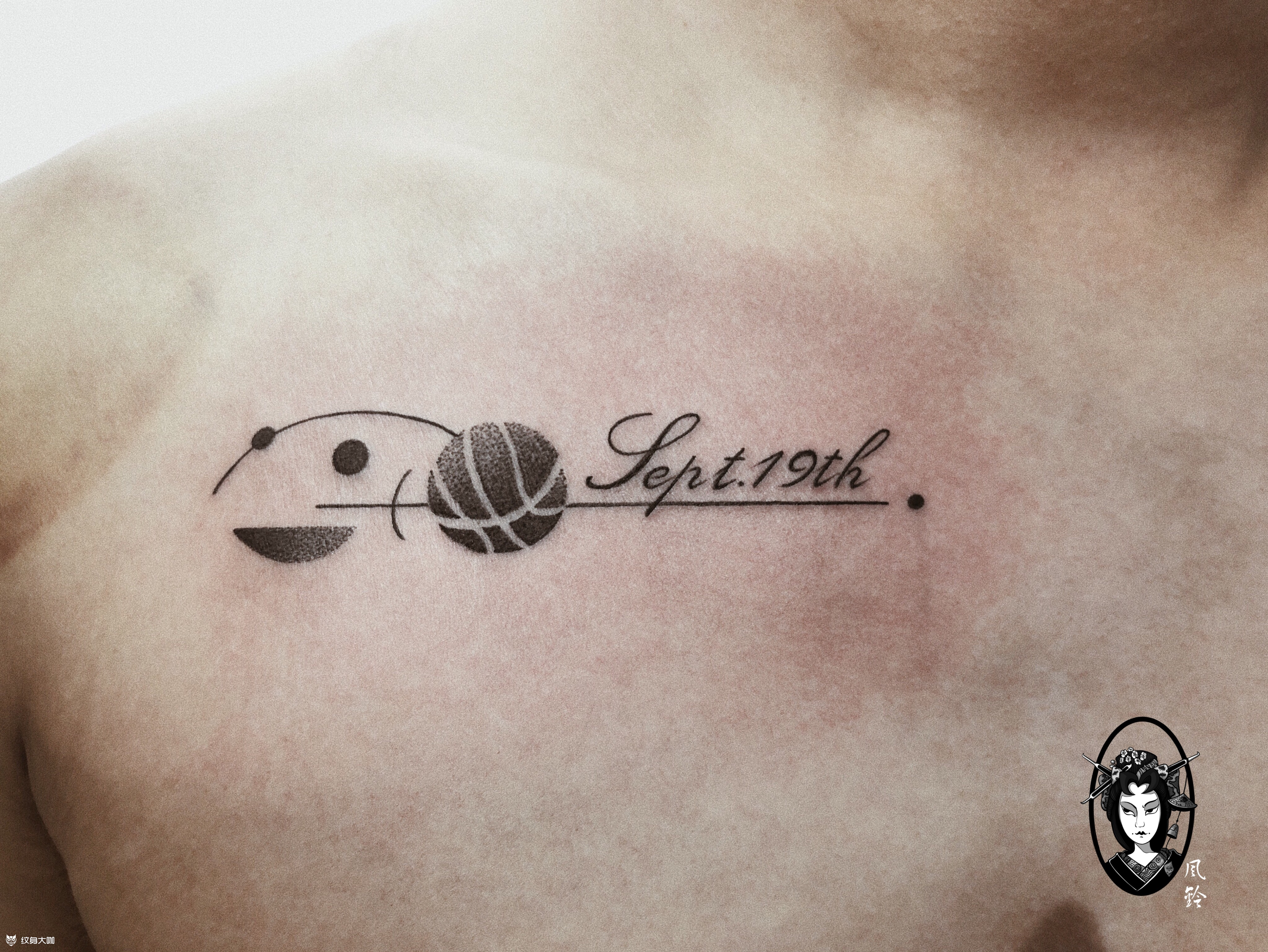 几何篮球_纹身图案手稿图片_小依鋆的纹身作品集