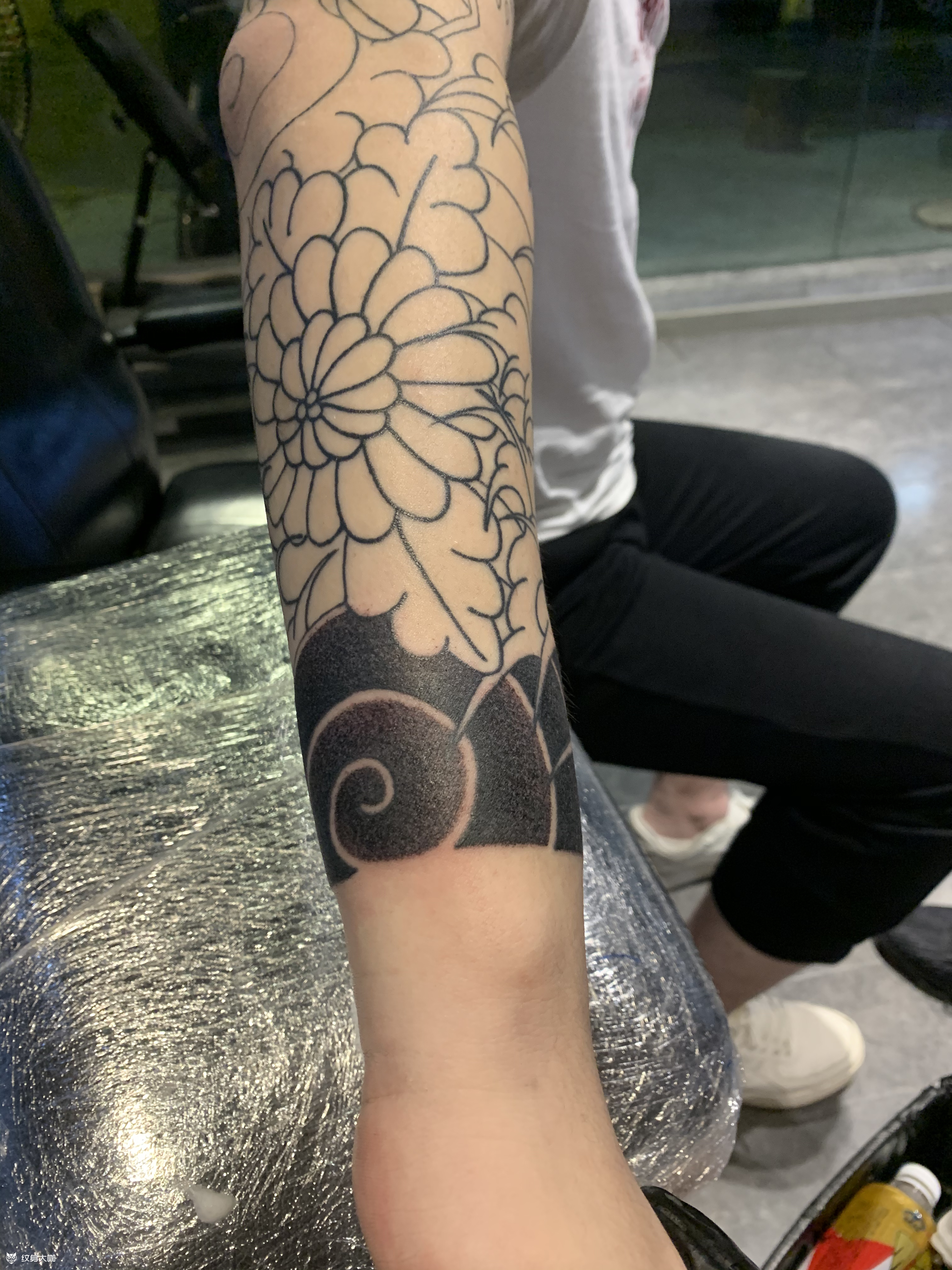 圆三雾面老传统花臂_纹身图案手稿图片_雕眞的纹身作品集