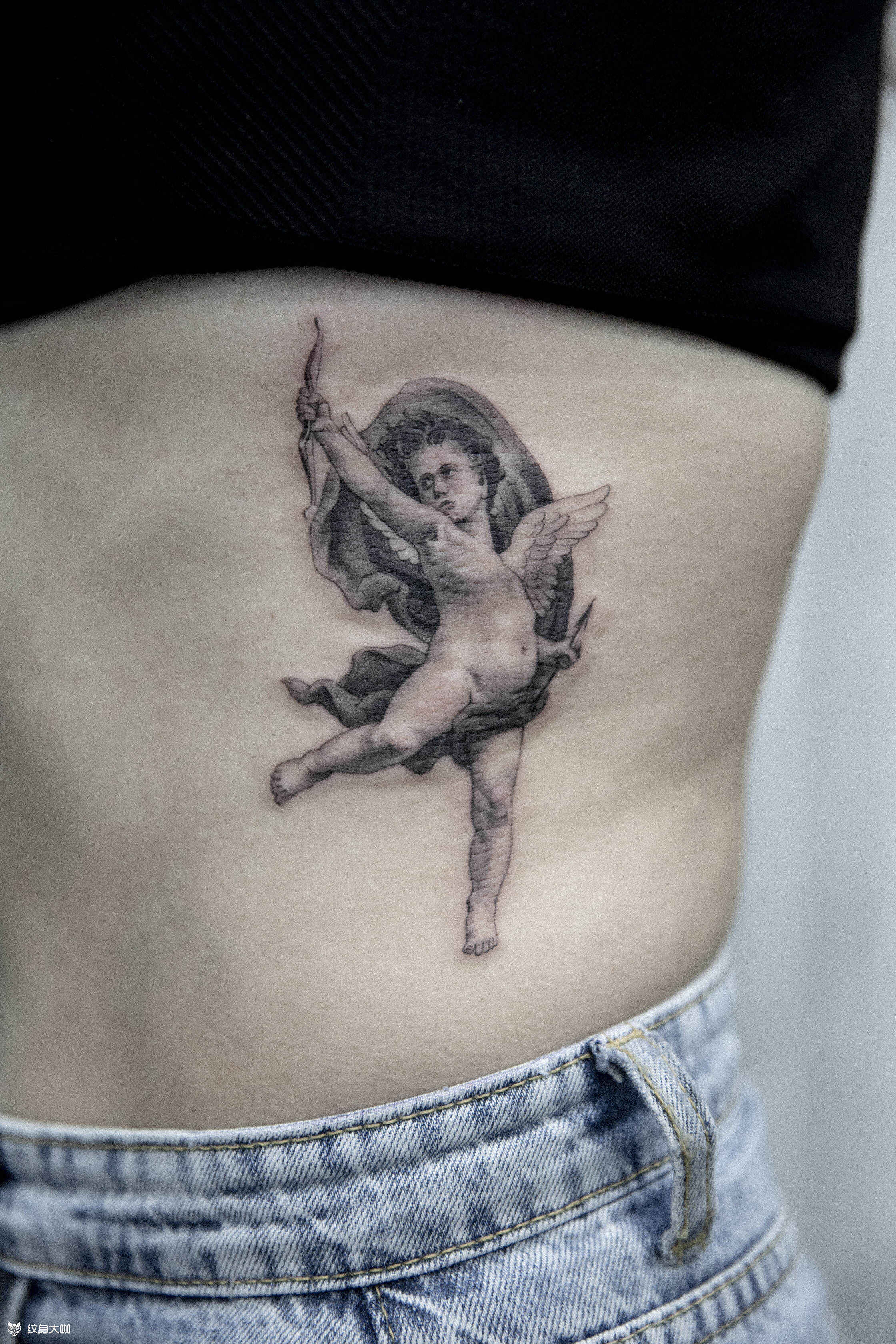 丘比特_纹身图案手稿图片_张贤的纹身作品集