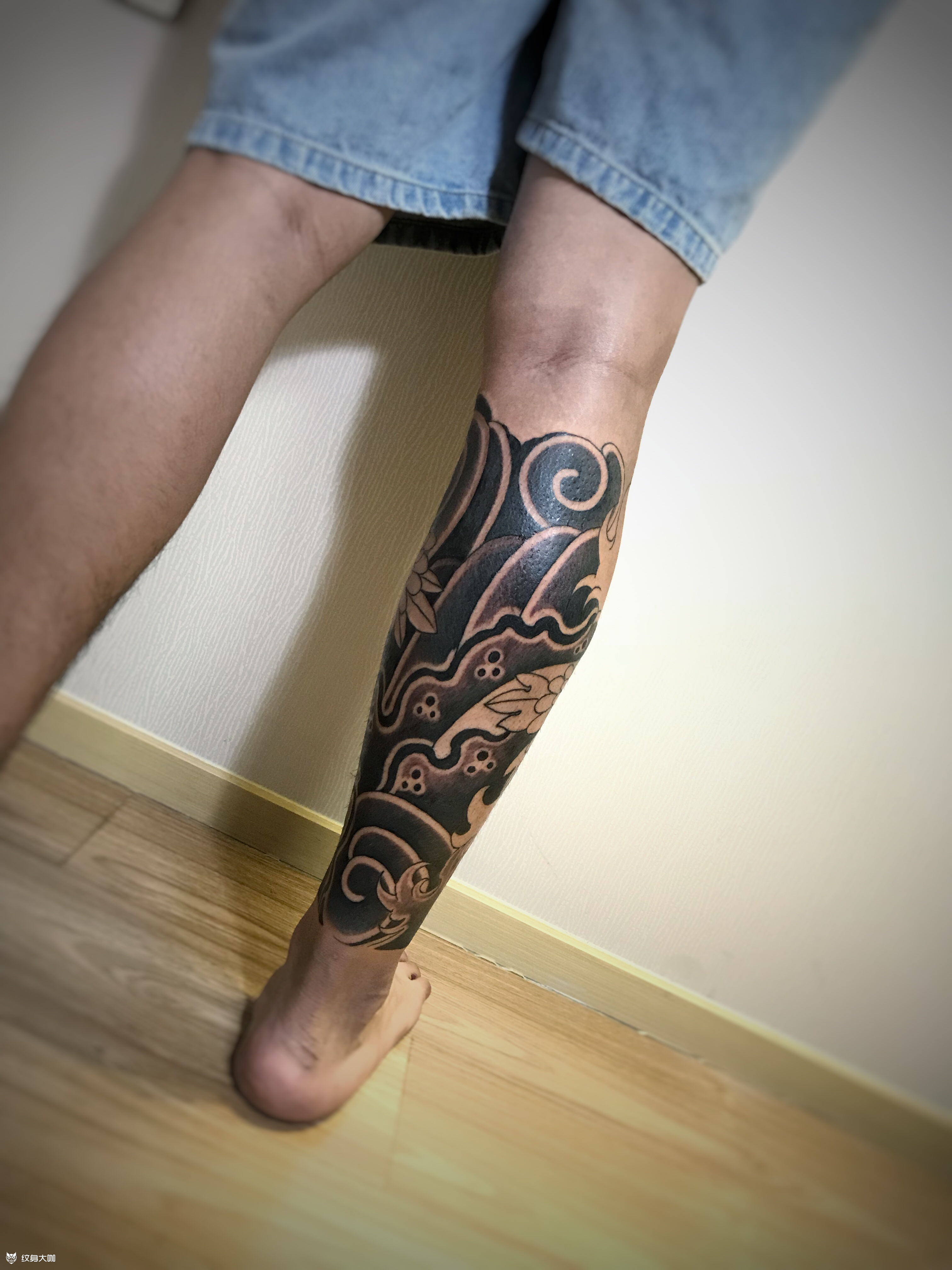 包小腿_纹身图案手稿图片_向宇的纹身作品集