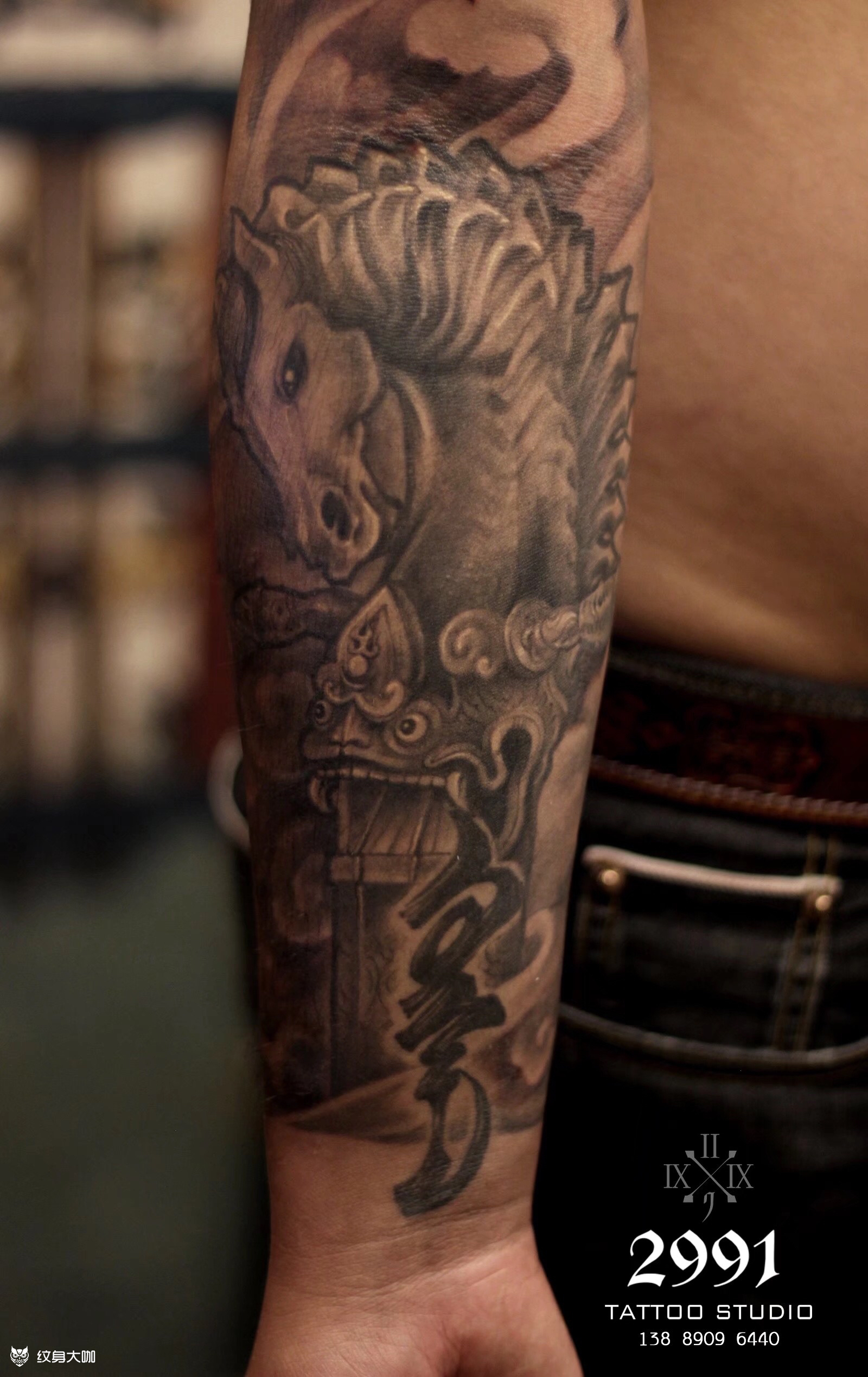 蒙古风花臂_纹身图案手稿图片_孙若愚的纹身作品集