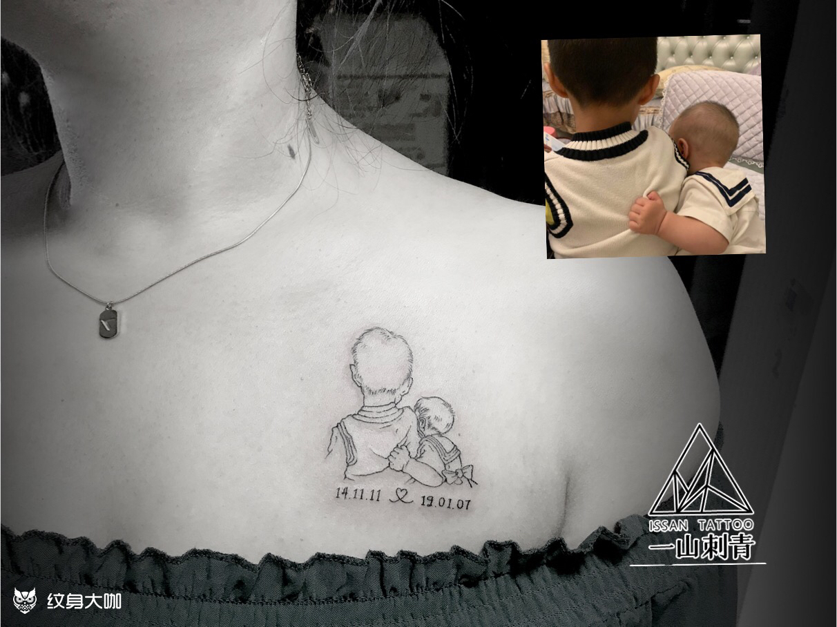 纪念宝宝出生的纹身图片