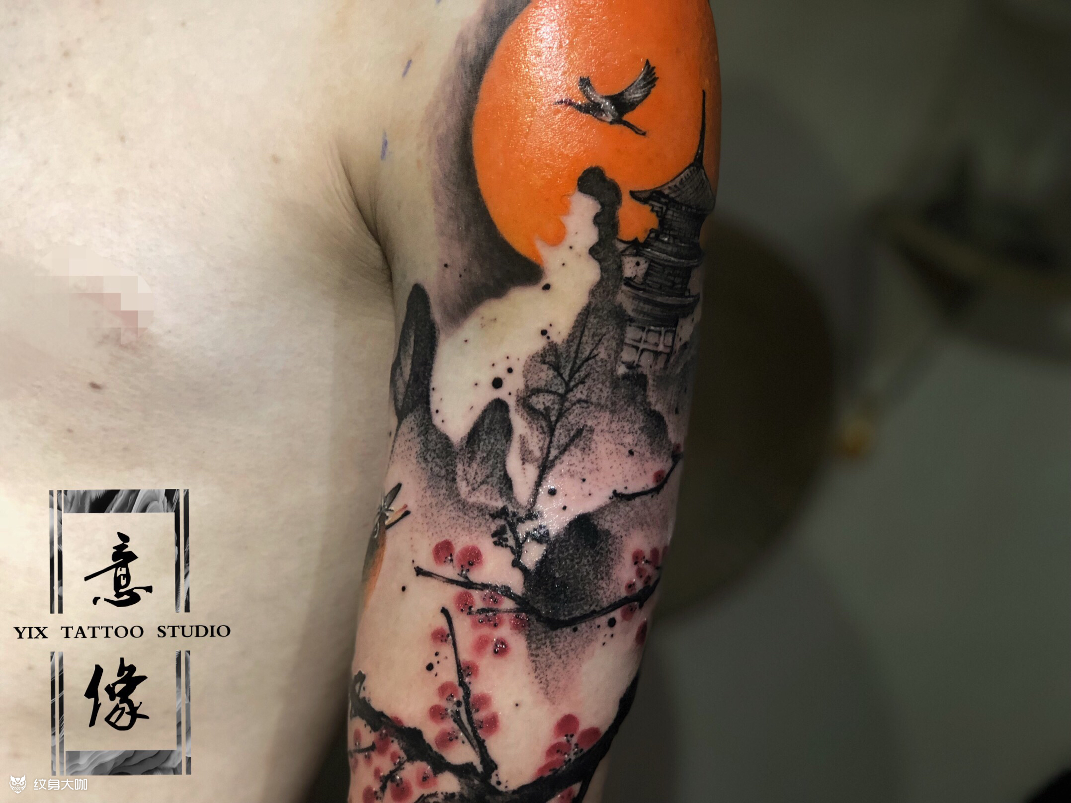 中国风拼接_纹身图案手稿图片_意像的纹身作品集