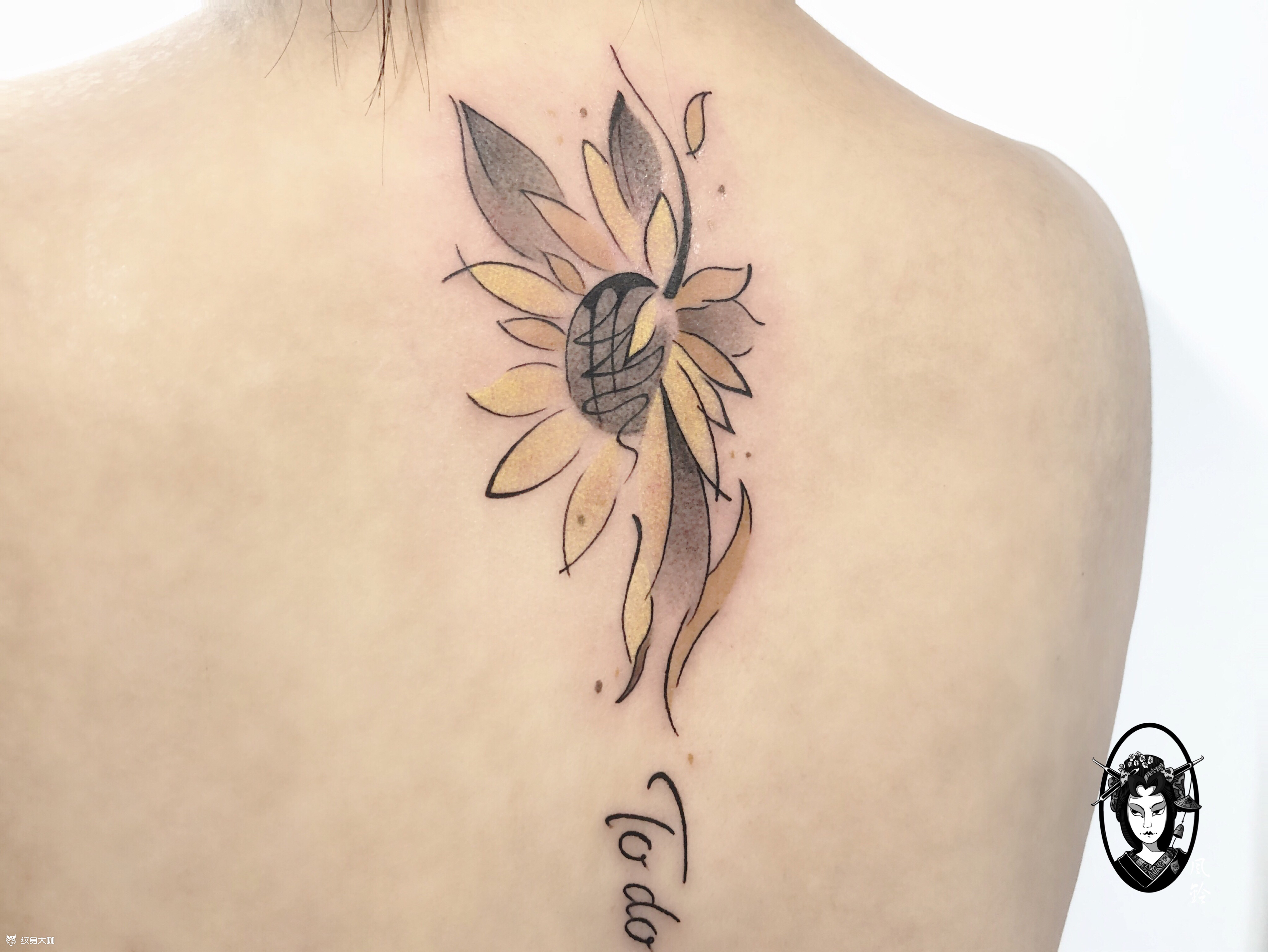 向日葵局部_纹身图案手稿图片_小依鋆的纹身作品集