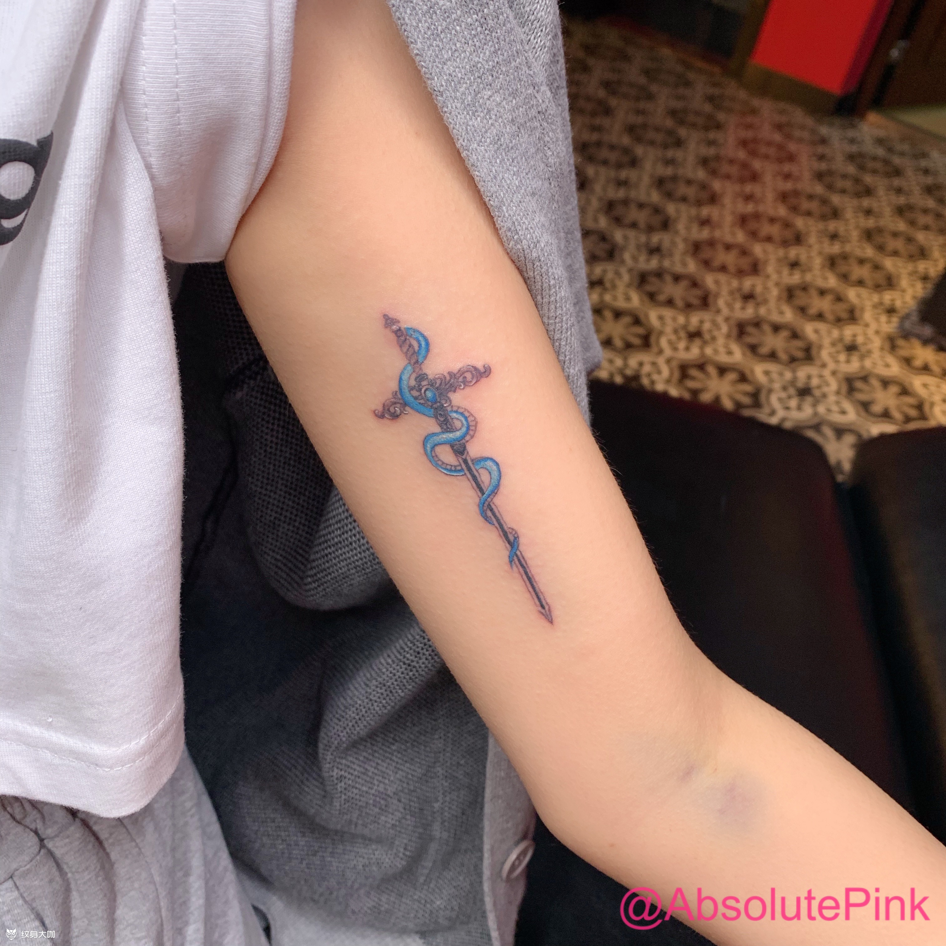 蛇与剑_纹身图案手稿图片_沈阳纹身absolutepink的纹身作品集