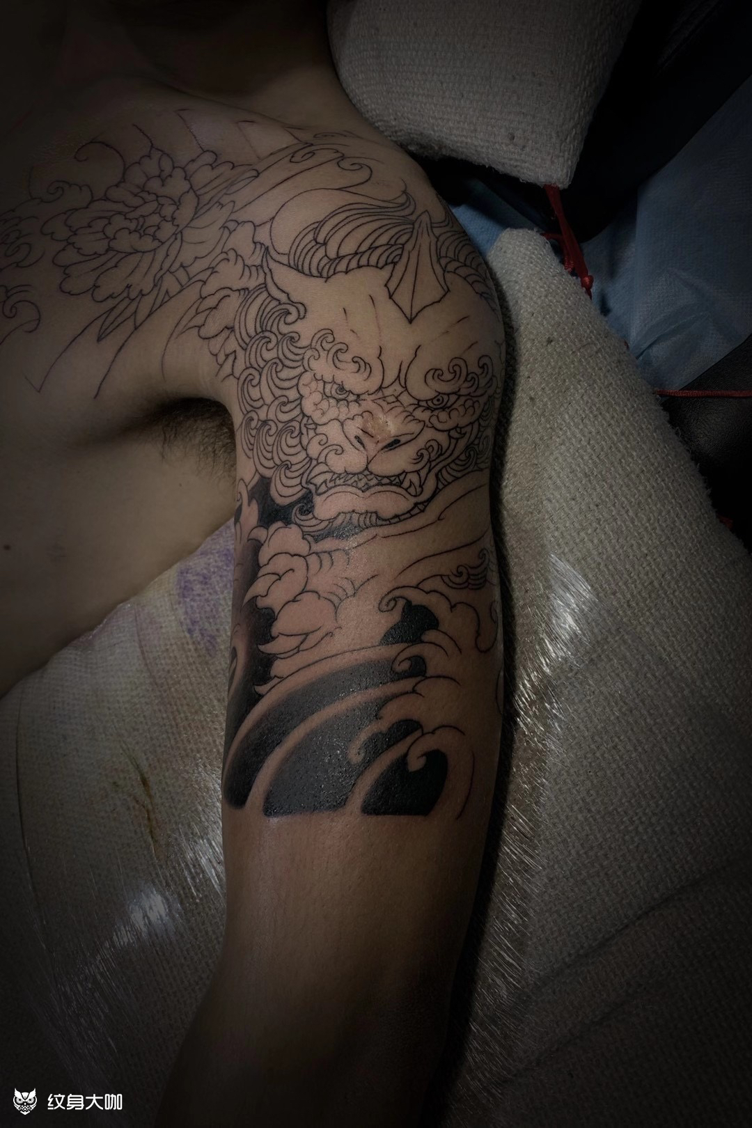 半甲_纹身图案手稿图片_淄博福甜的纹身作品集