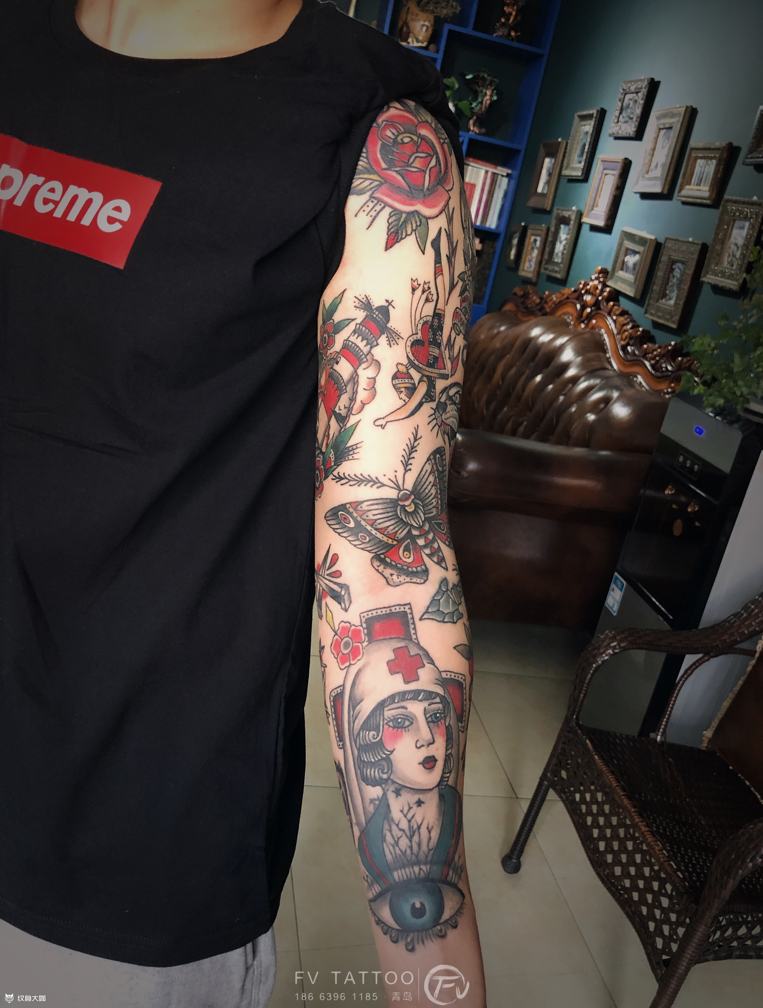 拼图_纹身图案手稿图片_梁飞的纹身作品集