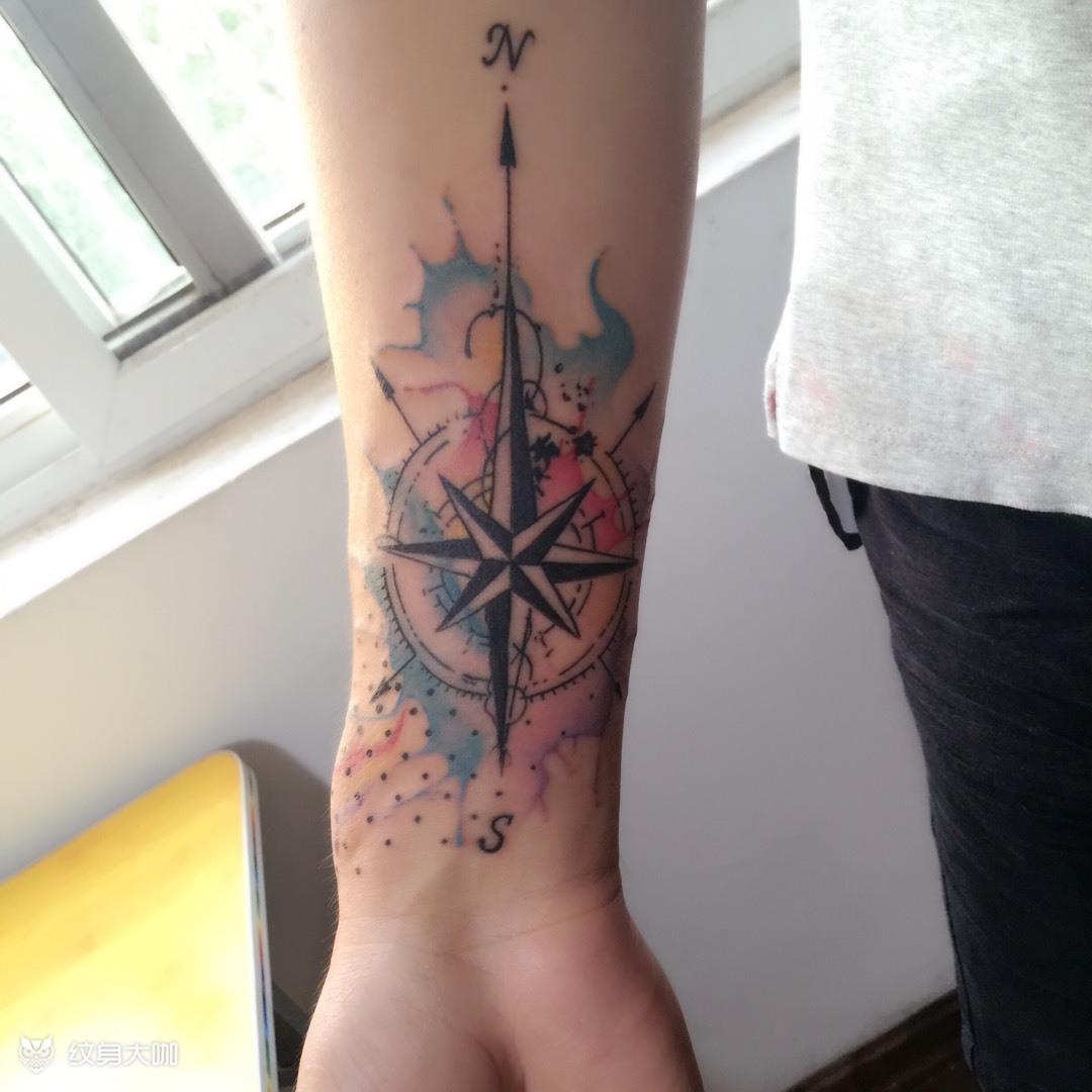 罗盘添加与遮盖_纹身图案手稿图片_此号作废的纹身作品集