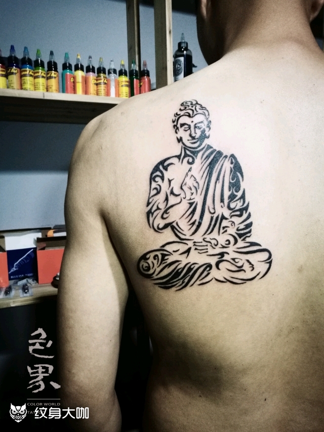 图腾佛祖_纹身图案手稿图片_色界的纹身作品集