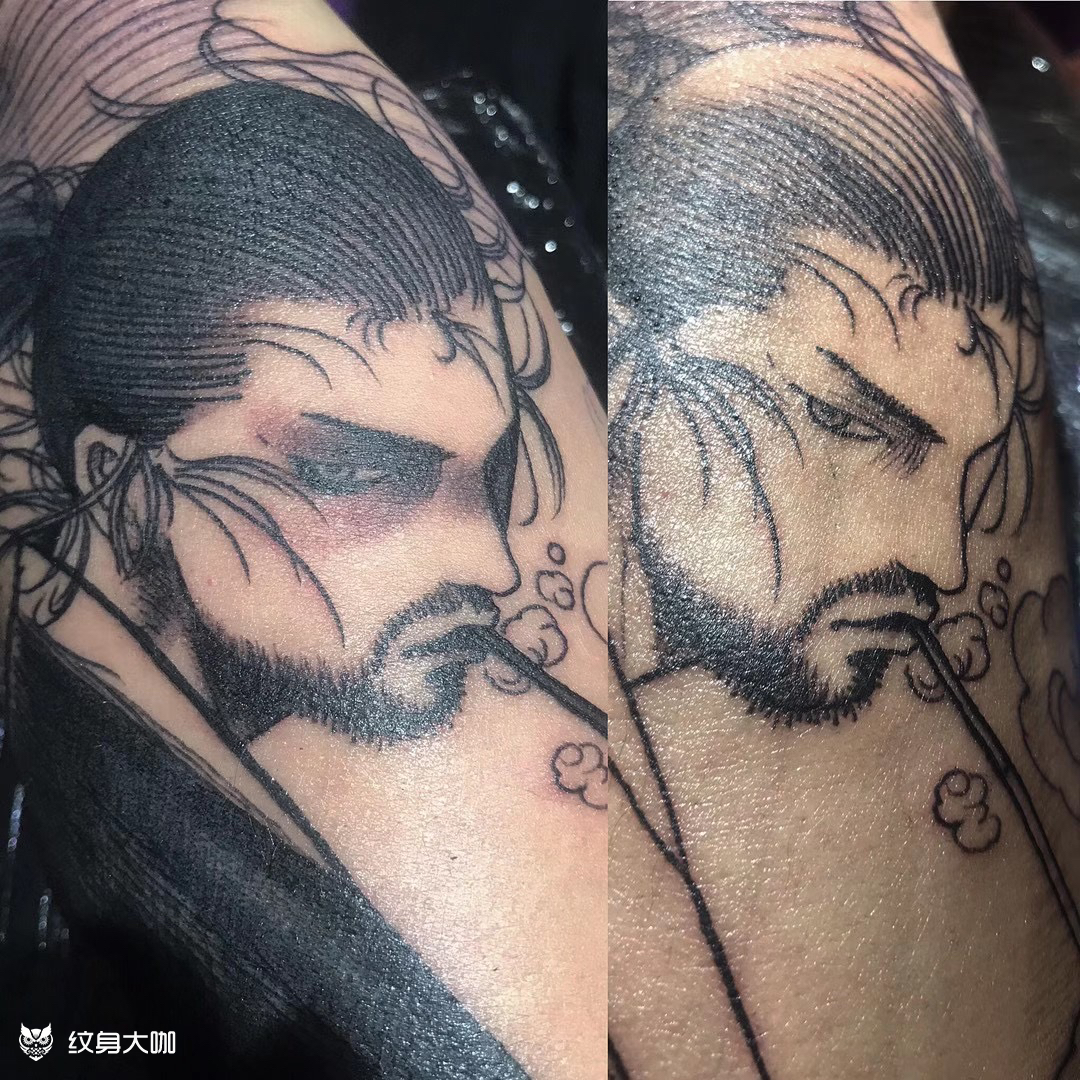 宫本_纹身图案手稿图片_雕连的纹身作品集