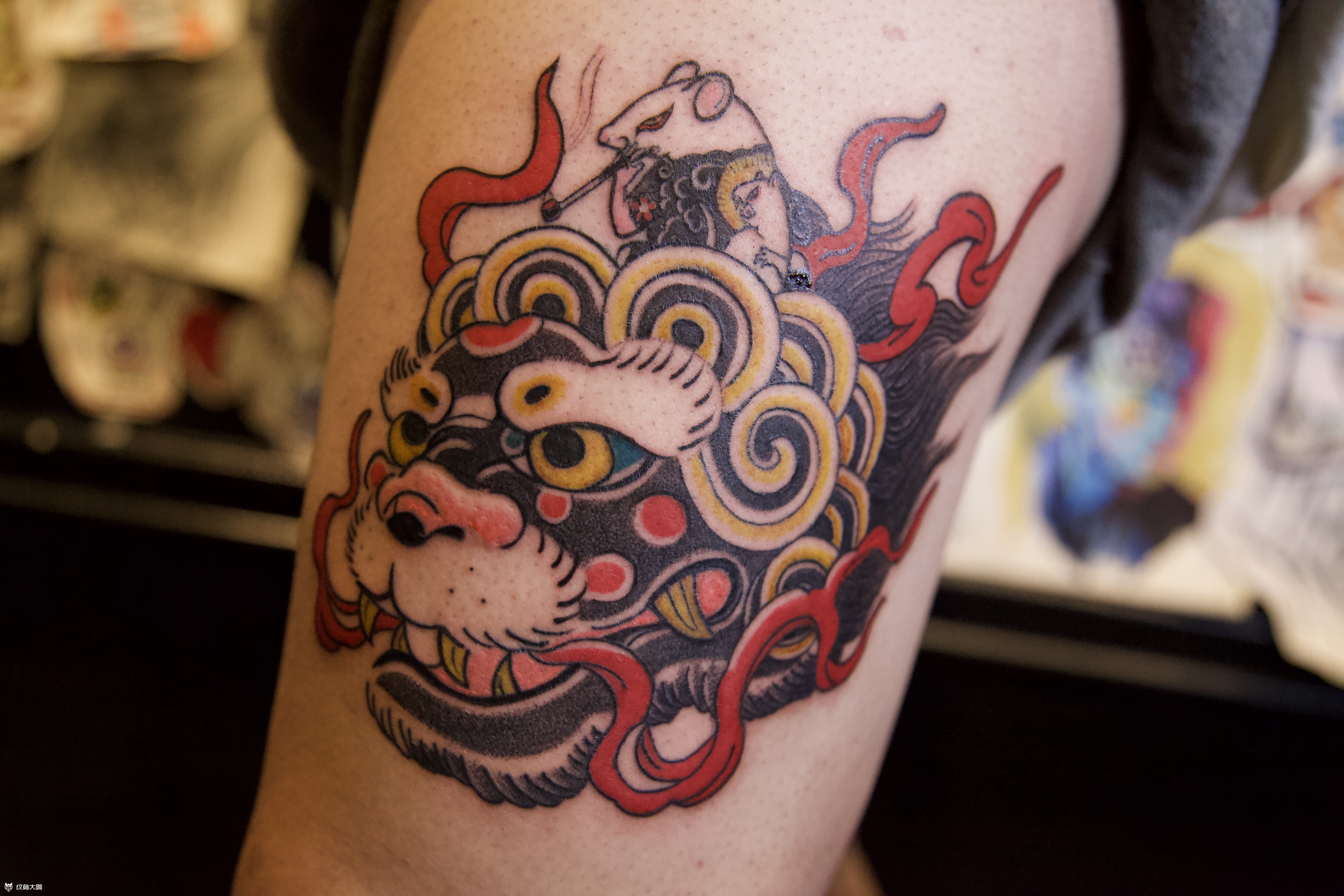 舞狮_纹身图案手稿图片_可爱的纹身作品集