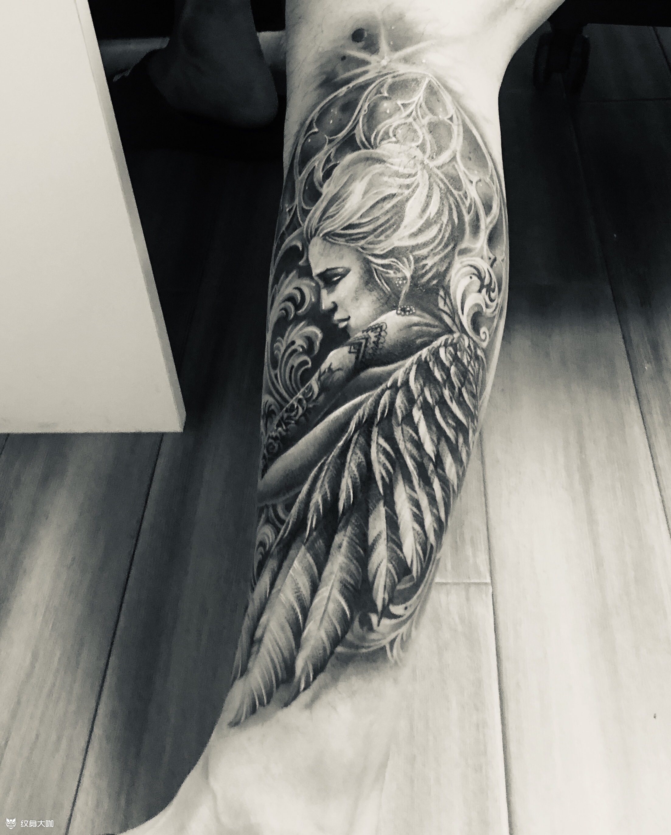 天使_纹身图案手稿图片_晓鹏的纹身作品集