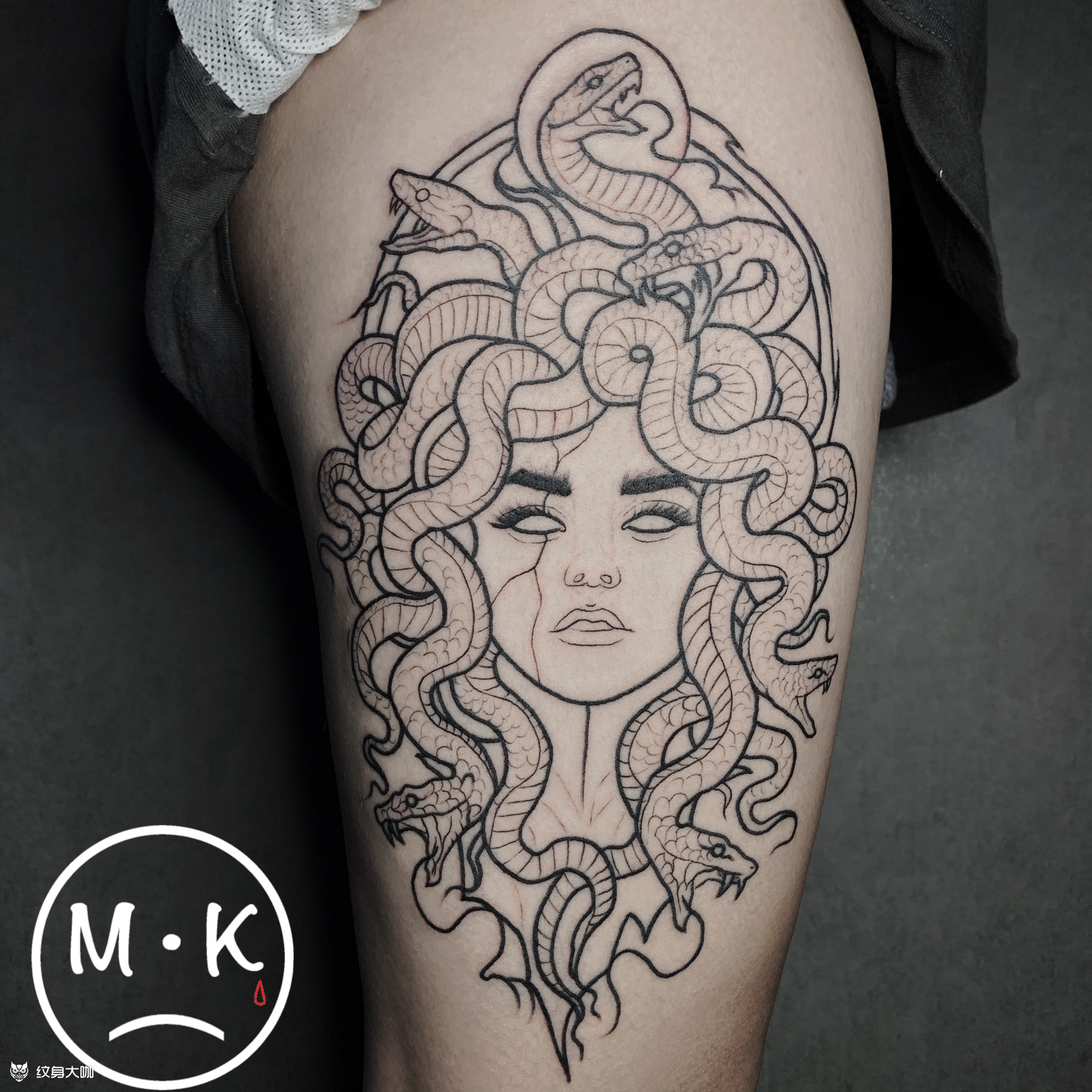 美杜莎(未完)_纹身图案手稿图片_monkey的纹身作品集