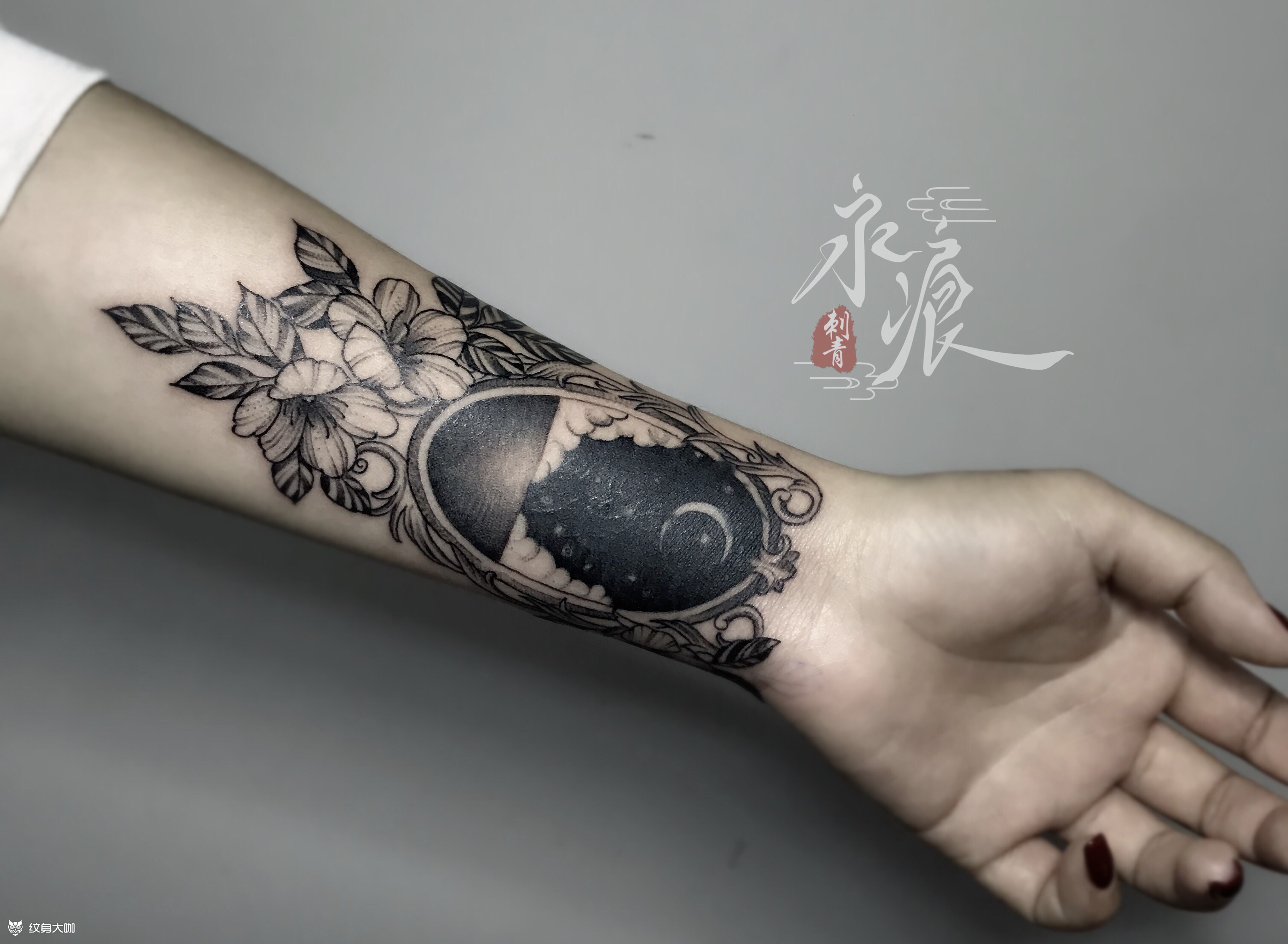 手腕素花遮盖_纹身图案手稿图片_付露的纹身作品集