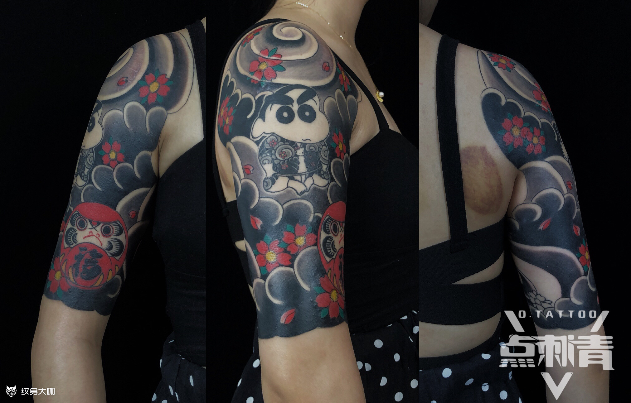 半臂_纹身图案手稿图片_点刺青·点点的纹身作品集