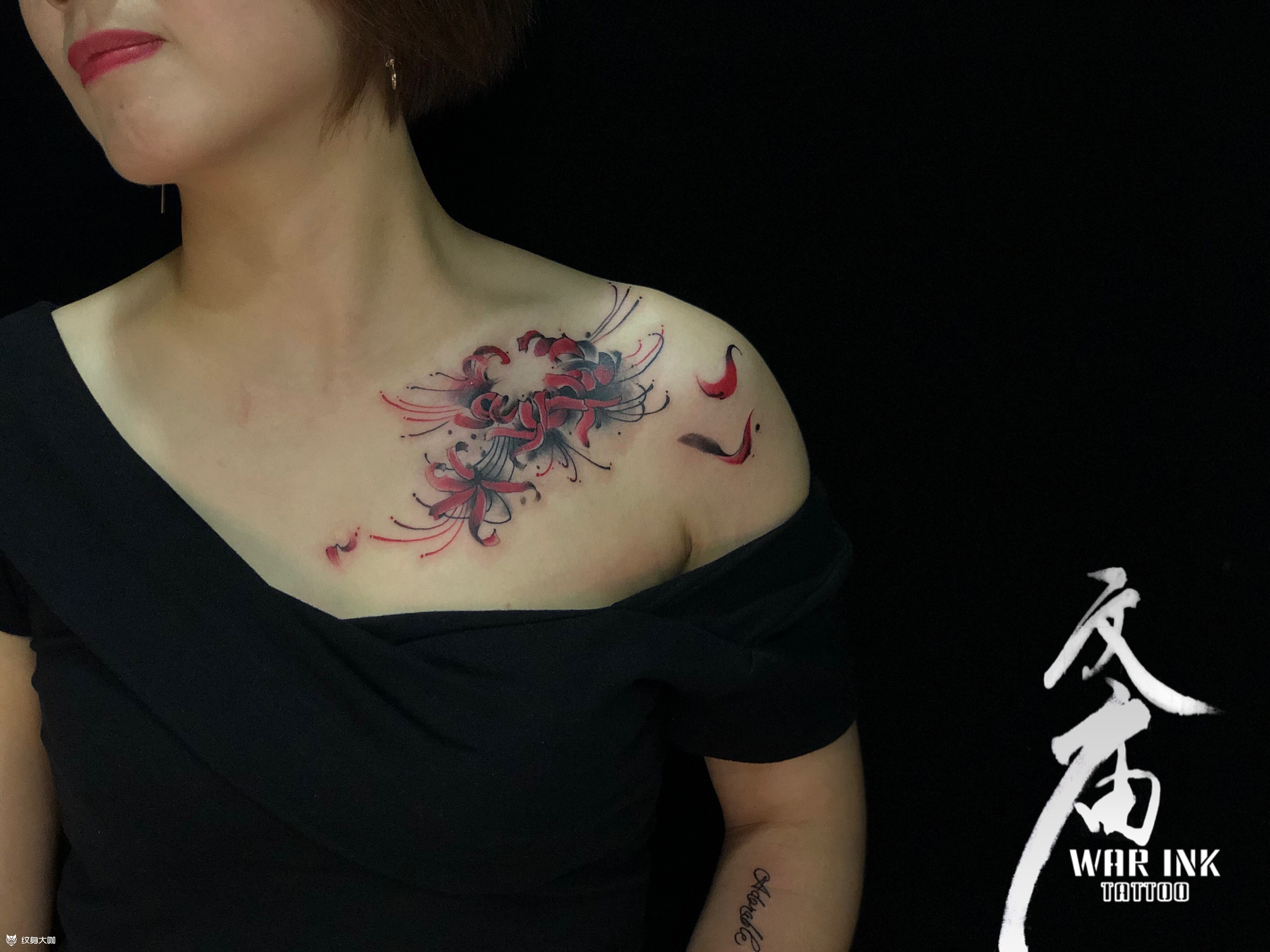 写意曼珠沙华_纹身图案手稿图片_晓壮的纹身作品集