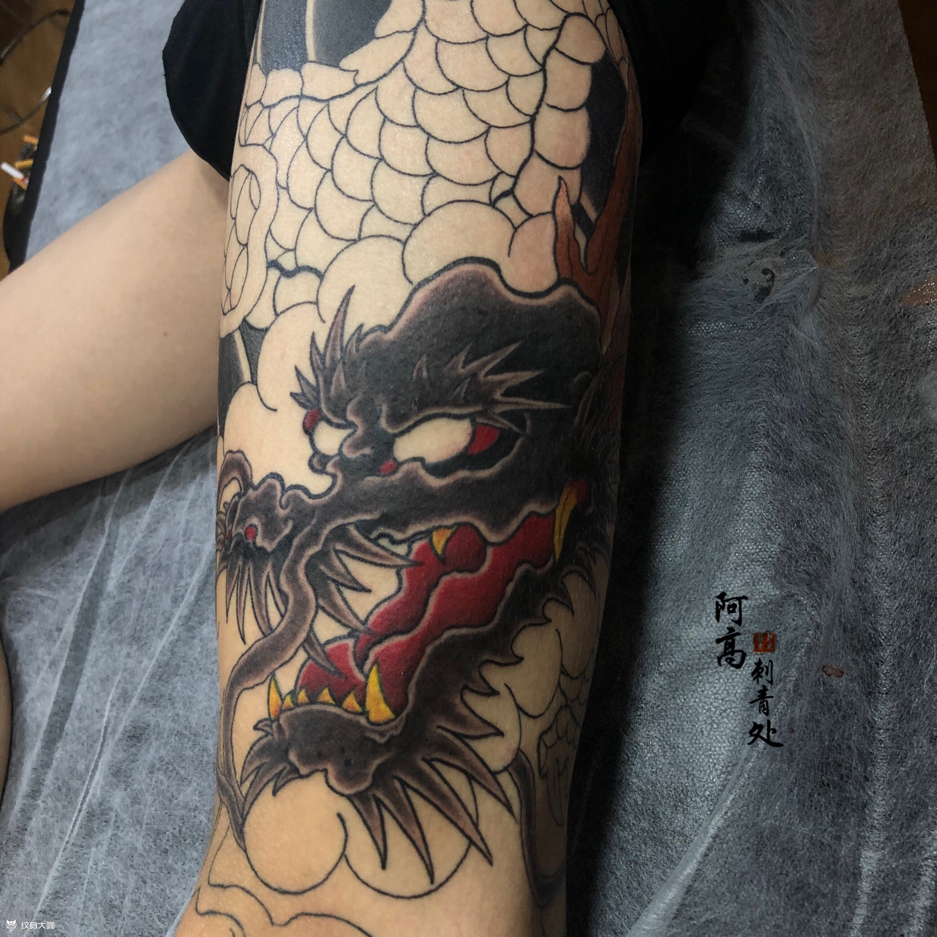 老传统龙头_纹身图案手稿图片_阿高的纹身作品集