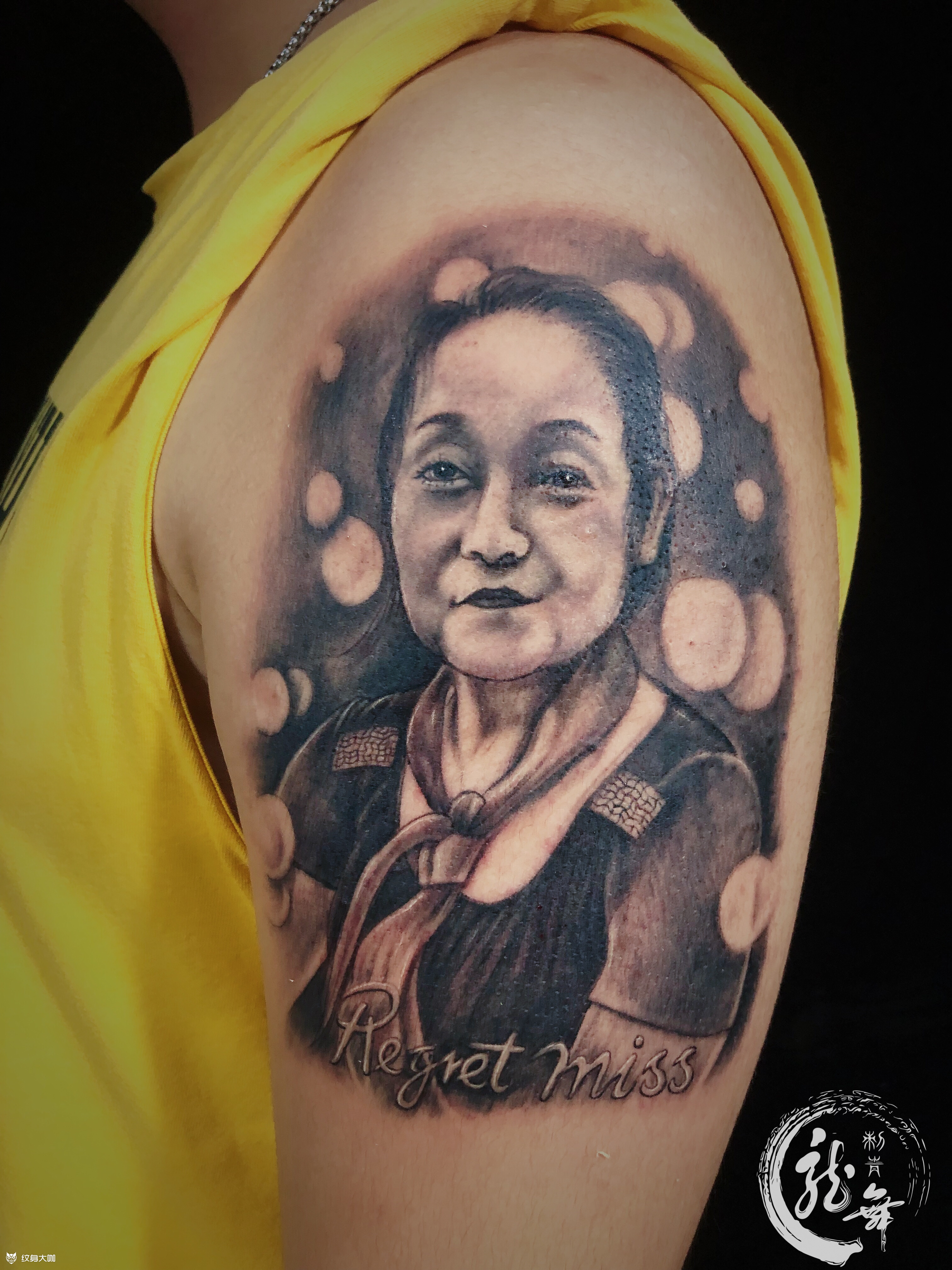 肖像定制《母亲》_纹身图案手稿图片_王存的纹身作品集