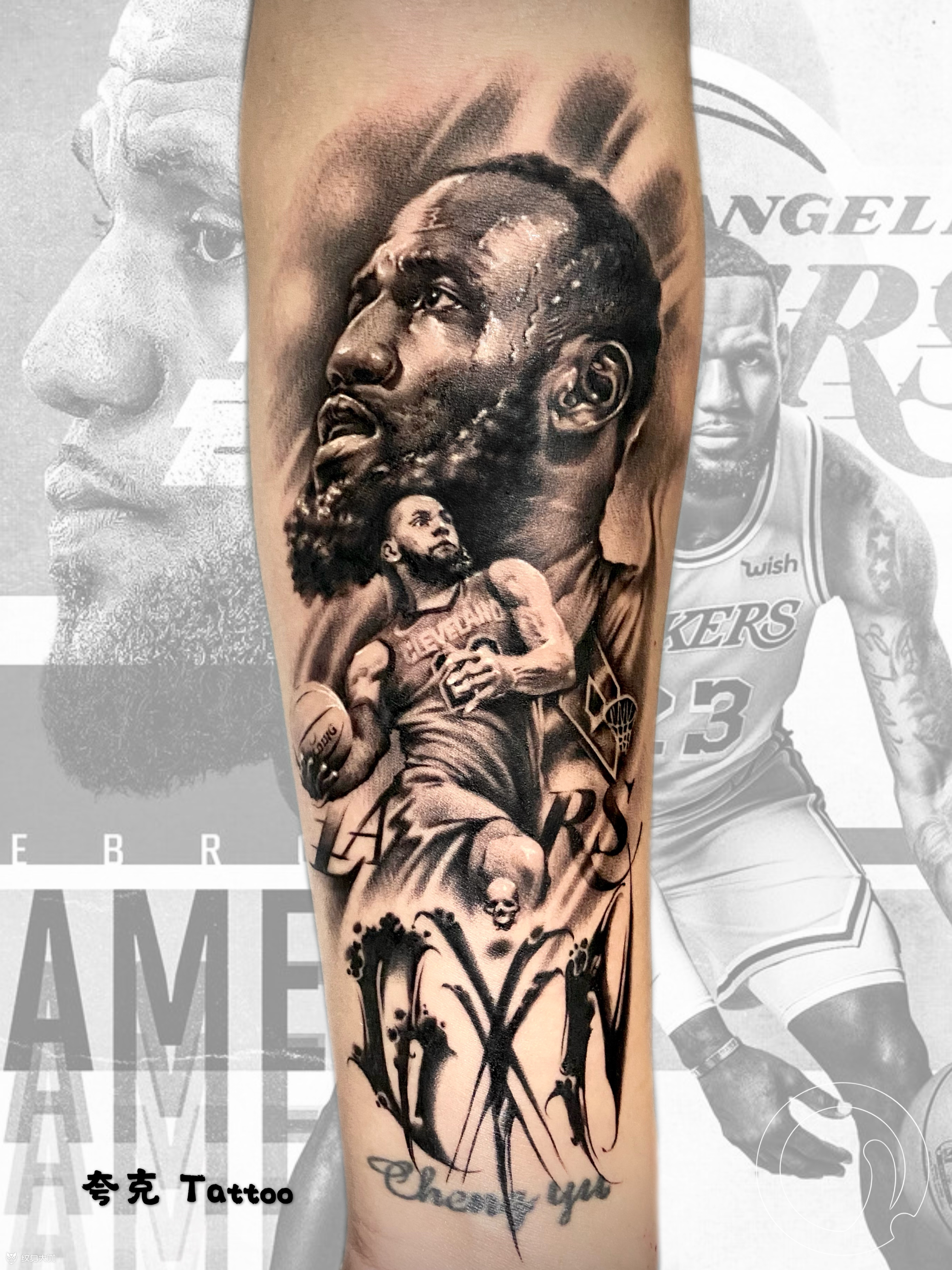 勒布朗61詹姆斯_纹身图案手稿图片_肖恩的纹身作品集