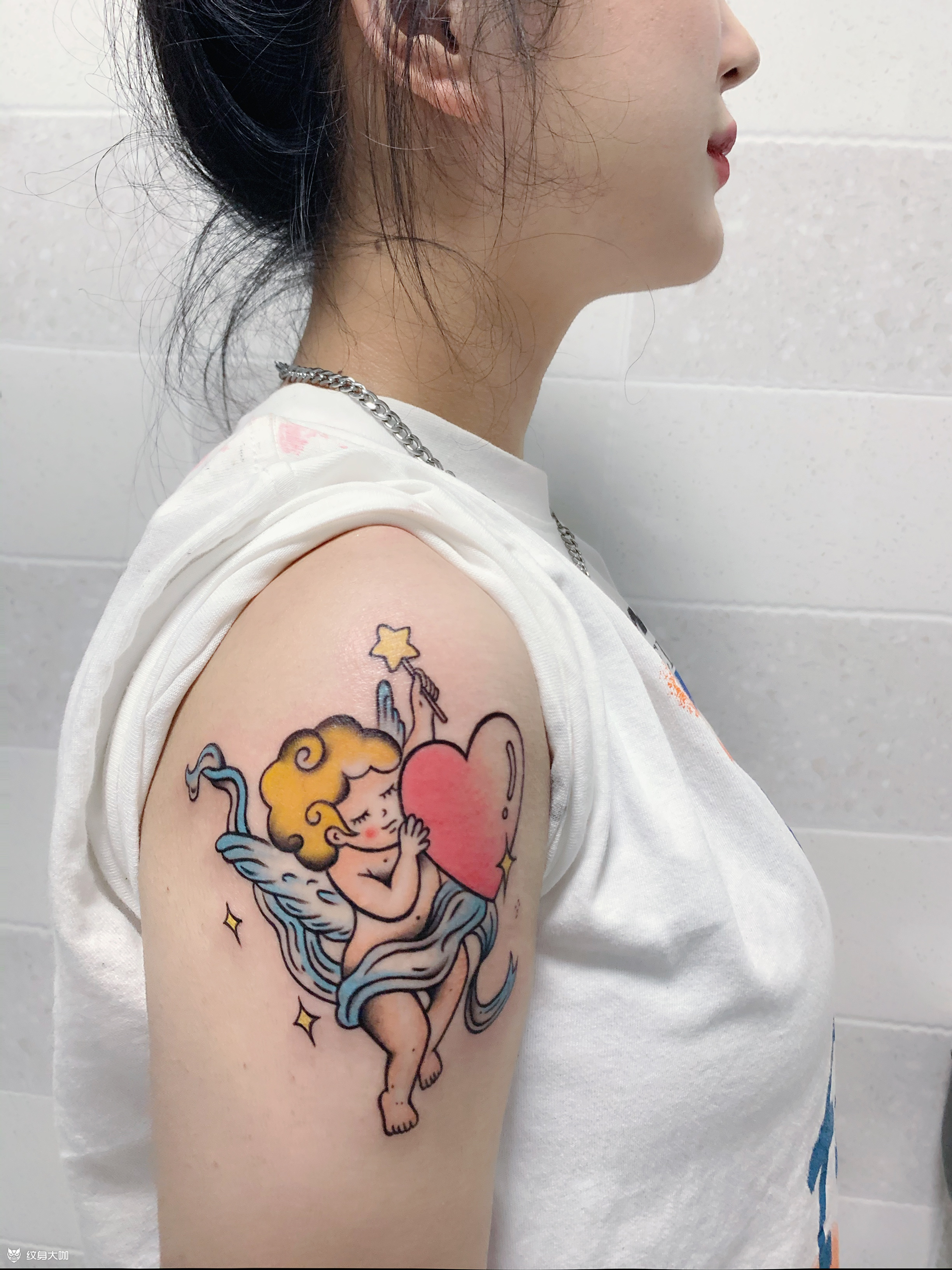 小天使_纹身图案手稿图片_付丽亚的纹身作品集