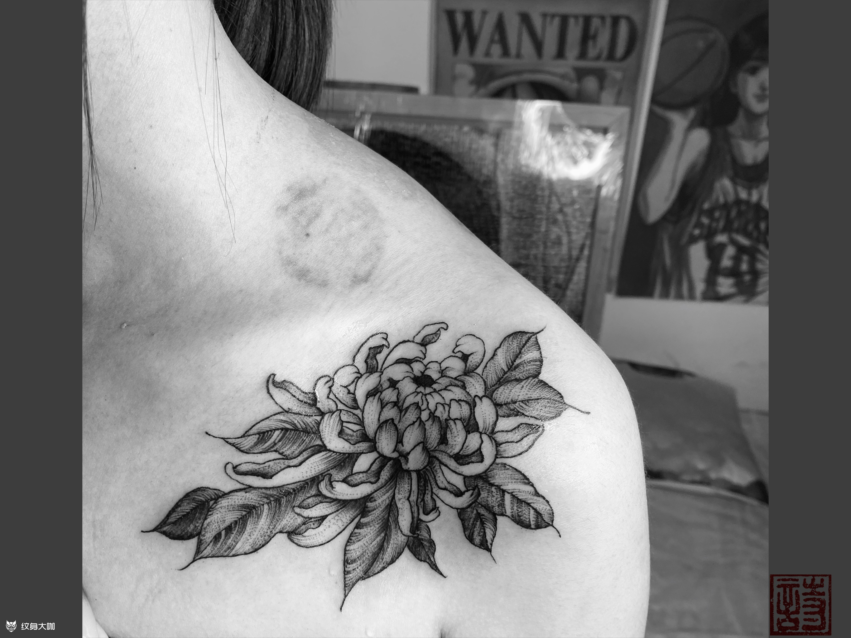 菊花_纹身图案手稿图片_诗诗的纹身作品集