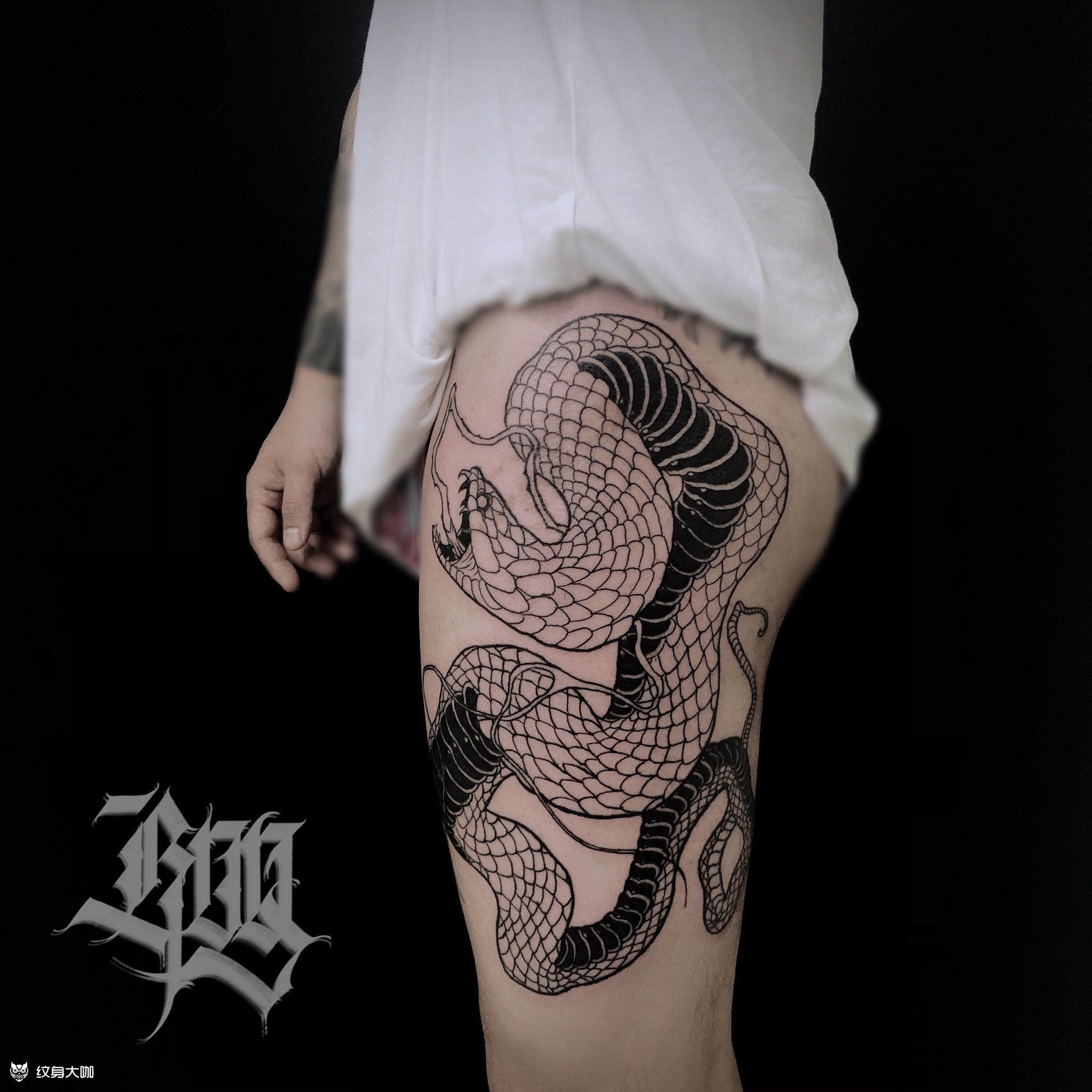 大蛇97/「未完成」_纹身图案手稿图片_·厵·的纹身作品集