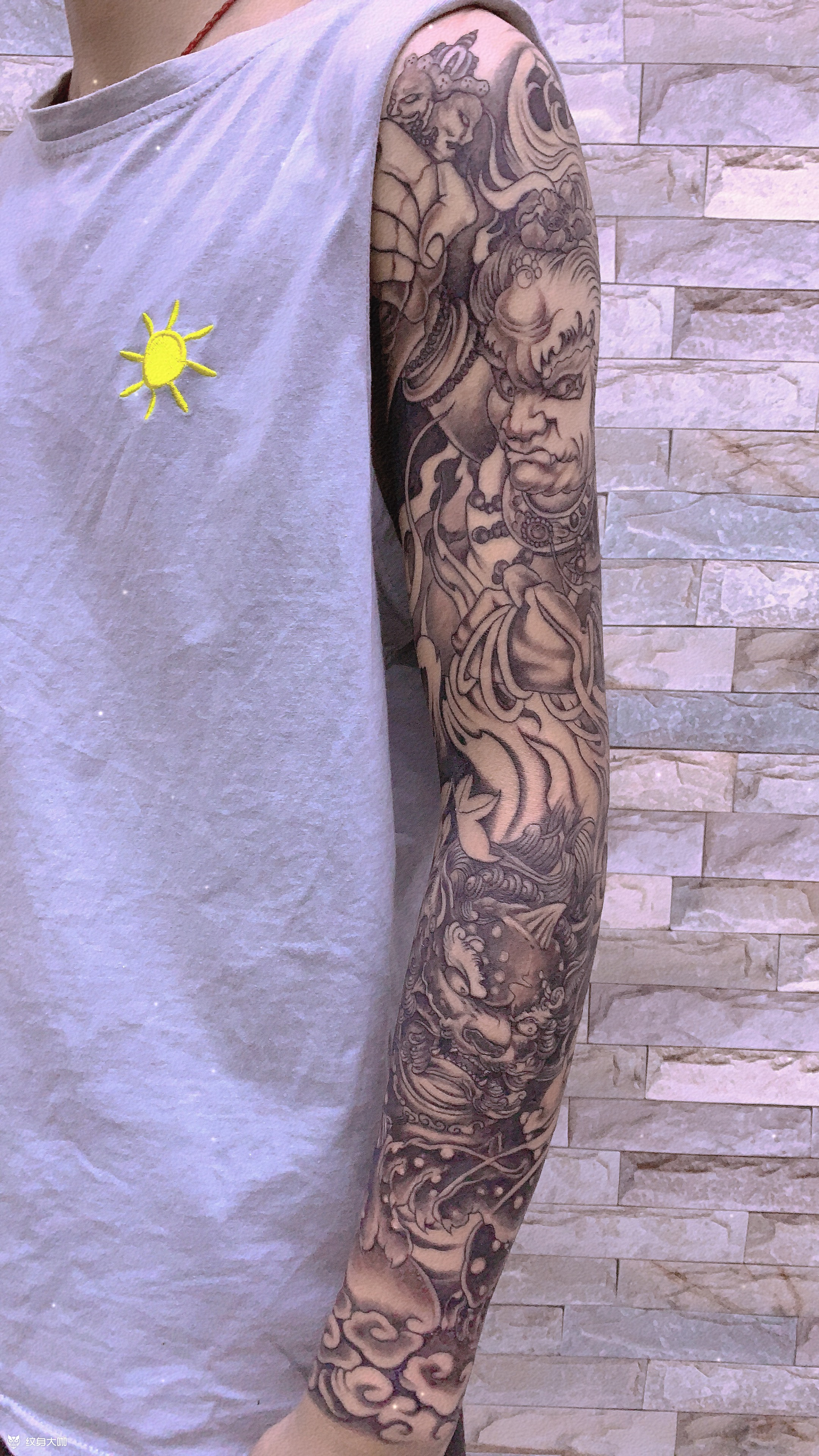 花臂_纹身图案手稿图片_陈慧芳的纹身作品集