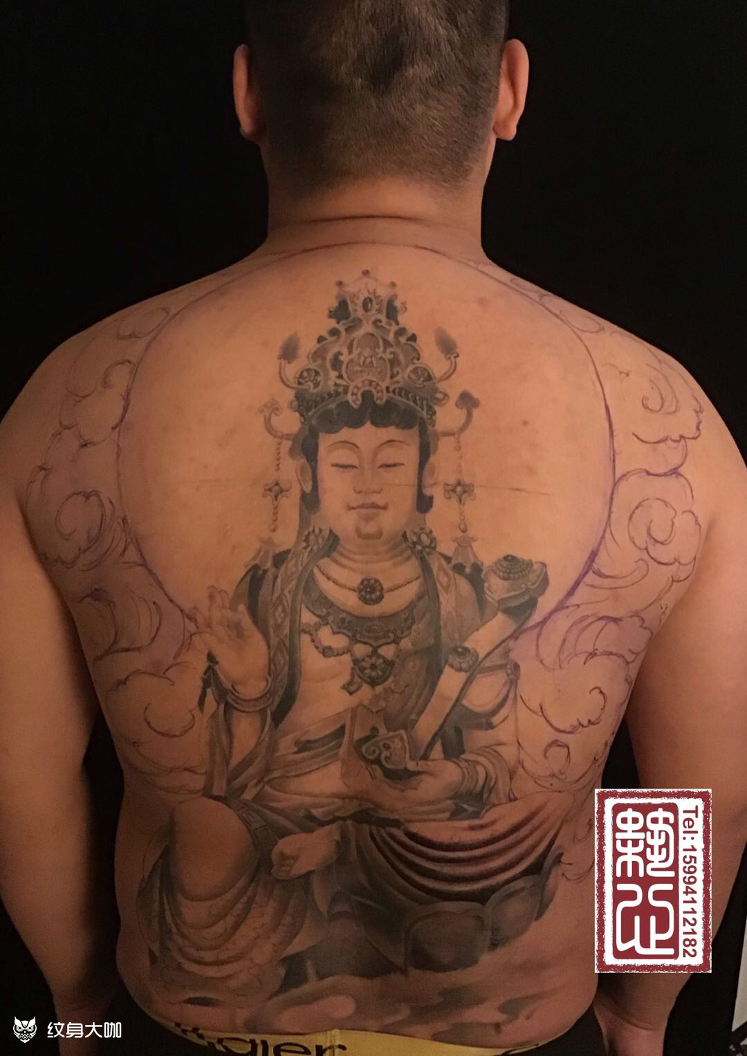 普贤菩萨边祥云设计_纹身图案手稿图片_筑心的纹身作品集