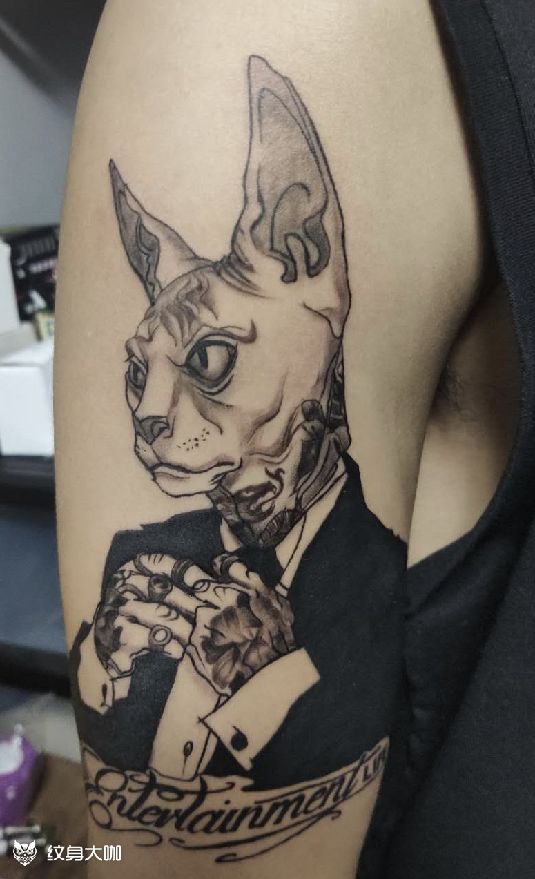 司芬克斯猫纹身图片