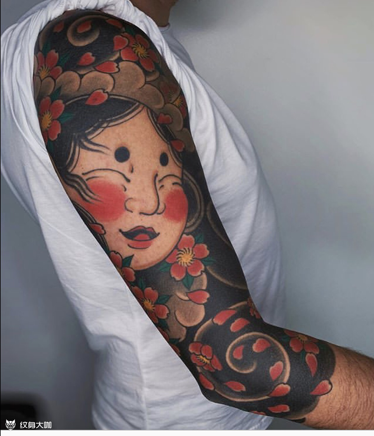 日式七分袖_纹身图案手稿图片_申思的纹身作品集