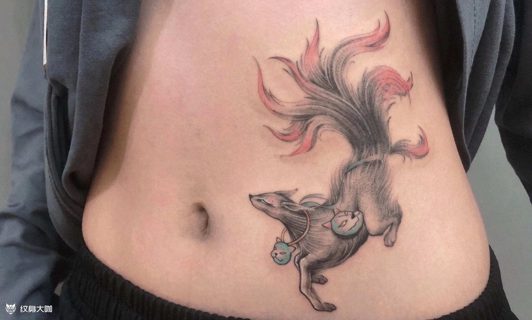 九尾狐_纹身图案手稿图片_ kk的纹身作品集