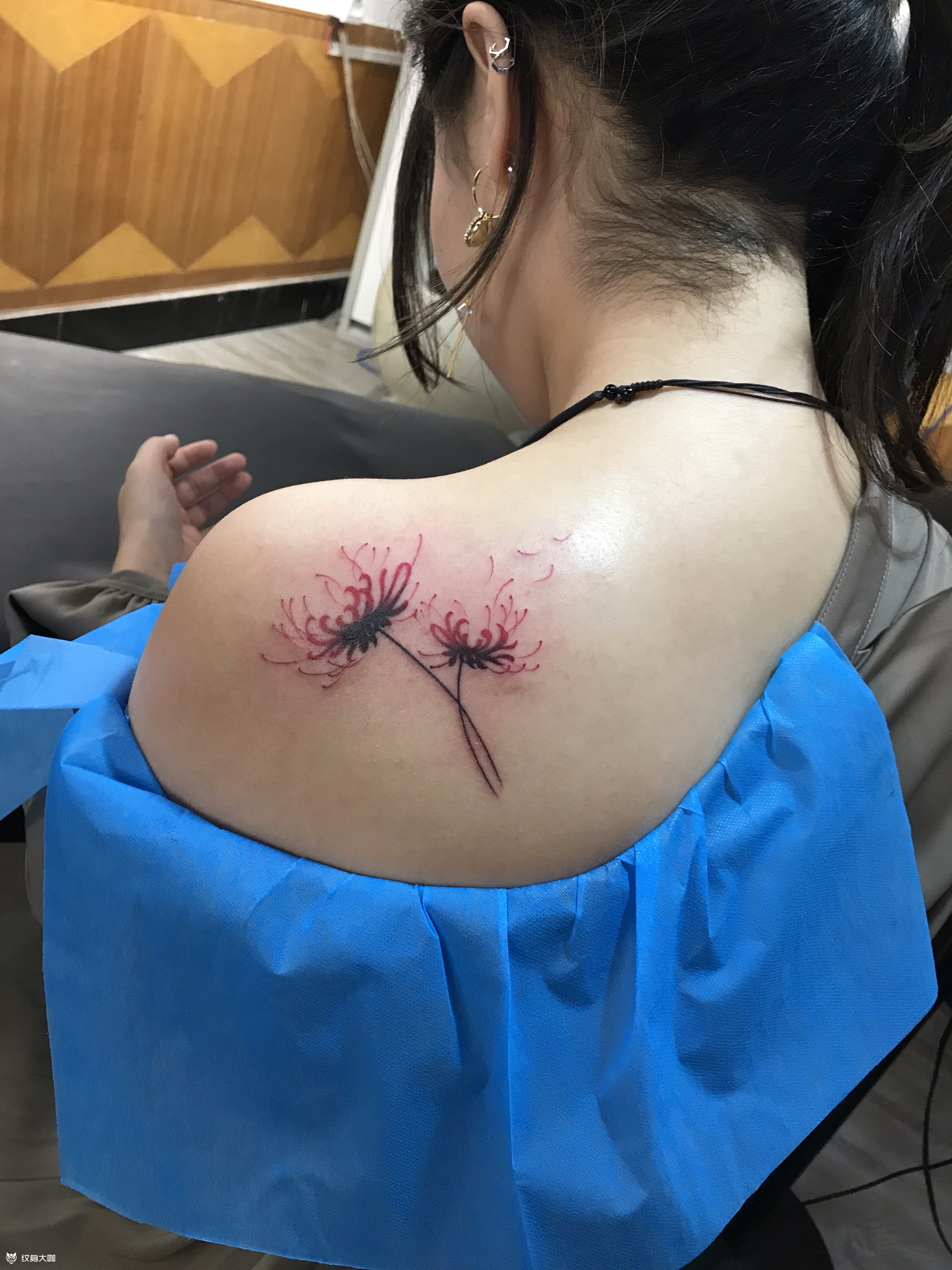 彼岸花_纹身图案手稿图片_靳秋生的纹身作品集