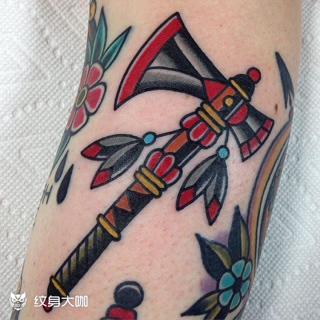 斧头_纹身图案手稿图片_王灵溪的纹身作品集